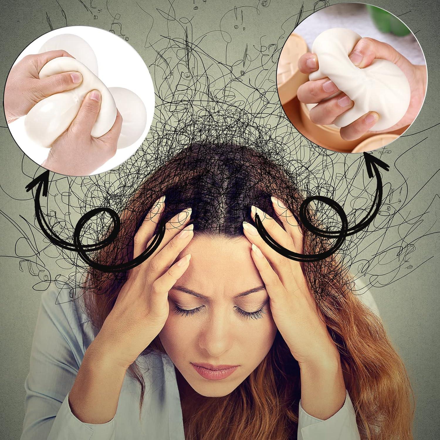 Civaner Paquete de 6 Juguetes Antiestrés Dumpling 9.4x6.1cm