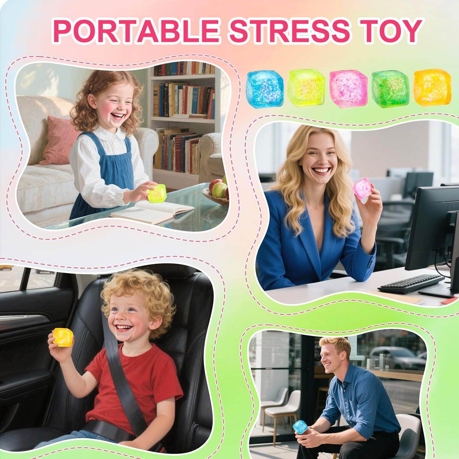 Paquete de 10 Pelotas Antiestrés Cubo Squishy ZJDL 3 cm