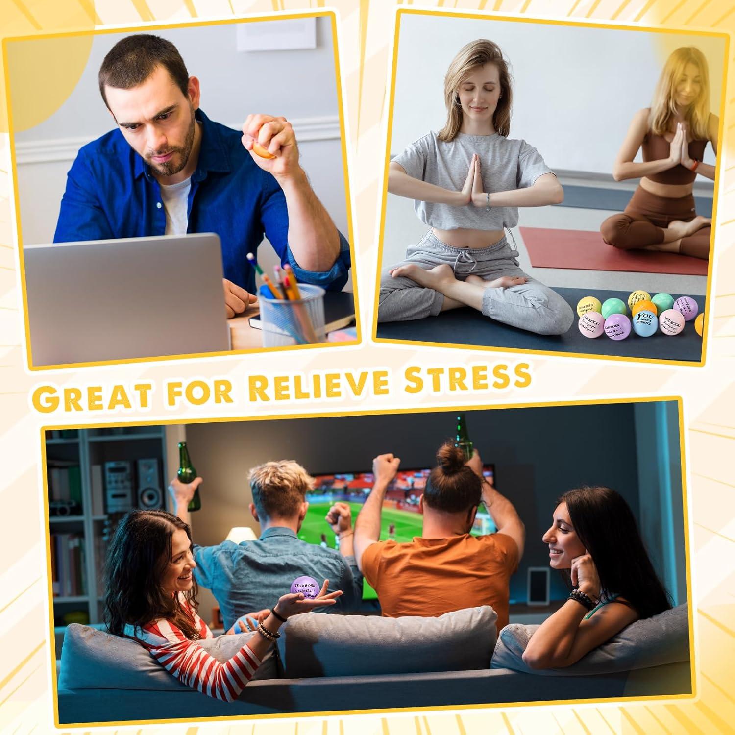 48 Pelotas Antiestrés Motivacionales Glimin con Bolsa 5 cm