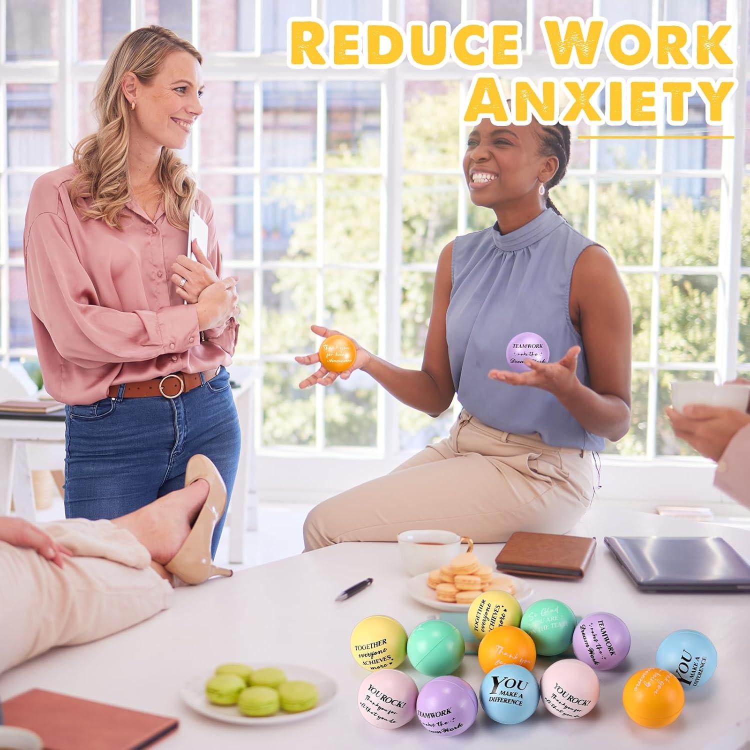 48 Pelotas Antiestrés Motivacionales Glimin con Bolsa 5 cm