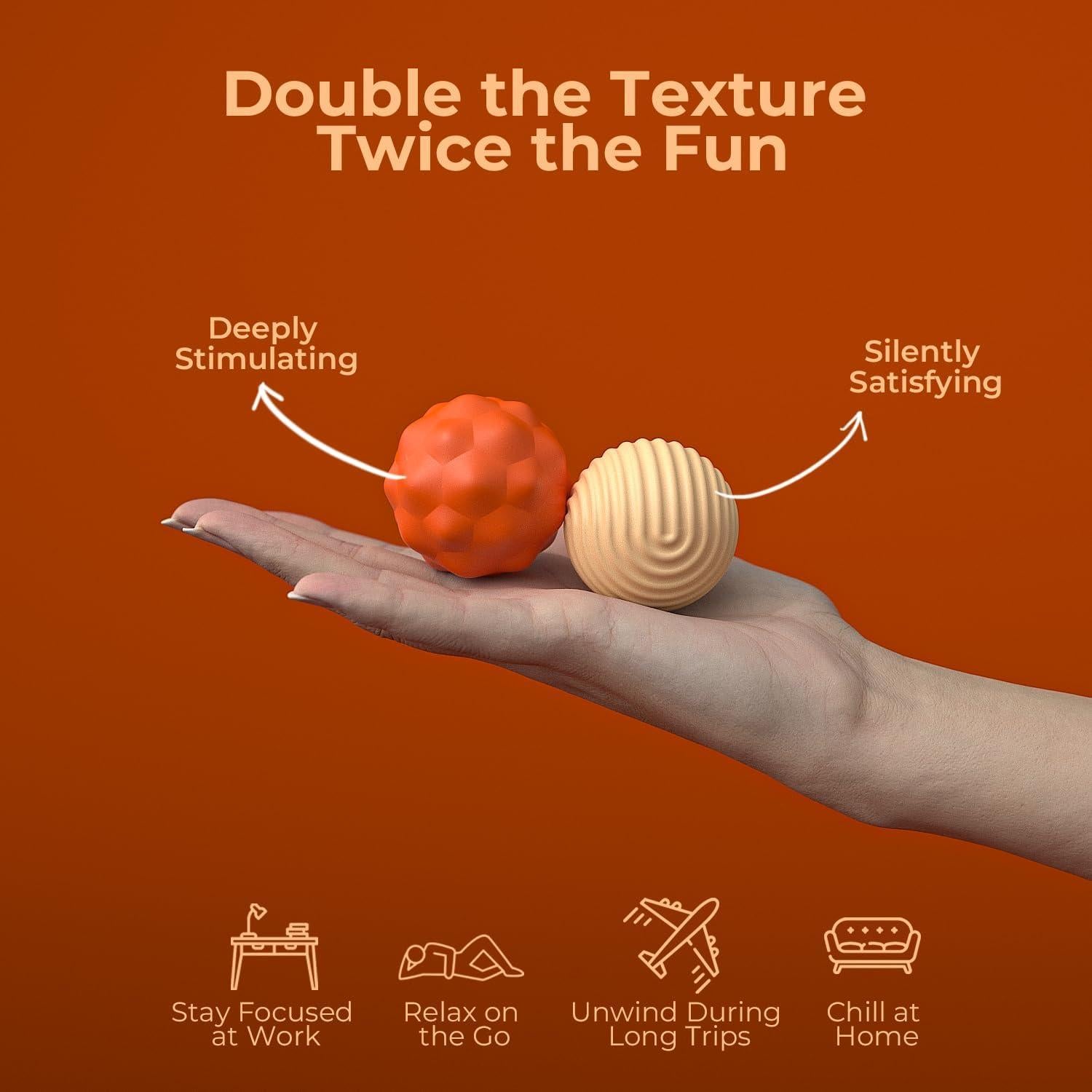 Pelotas Antiestrés Magnéticas de Silicona 2 Pcs Naranja