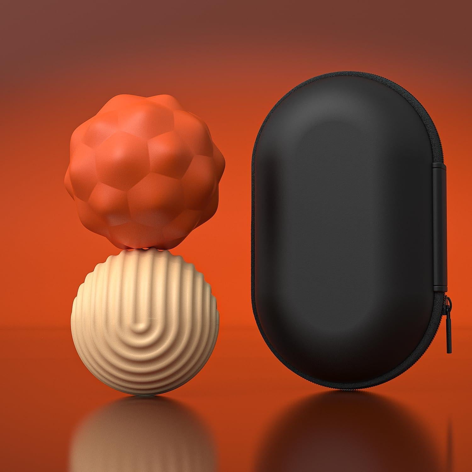 Pelotas Antiestrés Magnéticas de Silicona 2 Pcs Naranja