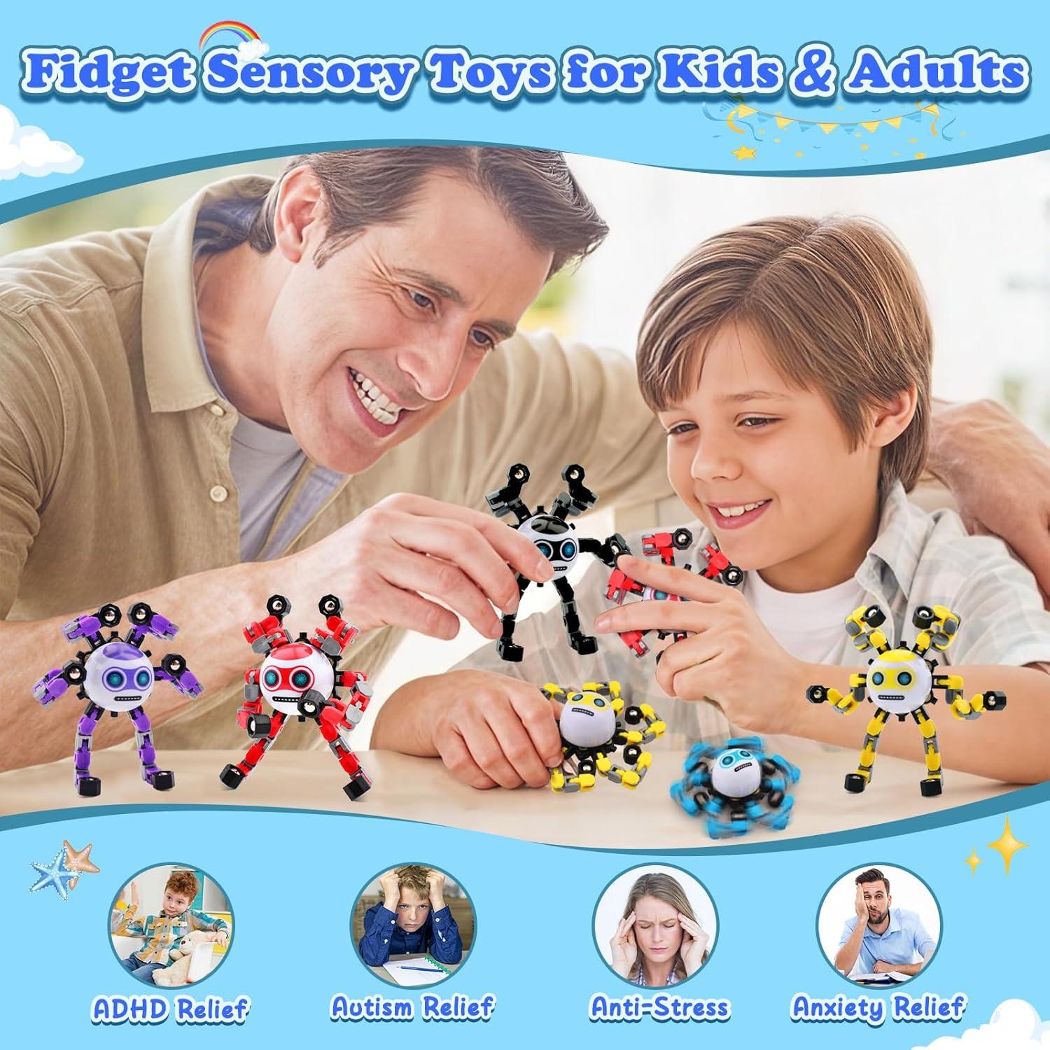 4 Juguetes Spinners Antiestrés ASIOWELY para Niños y Adultos