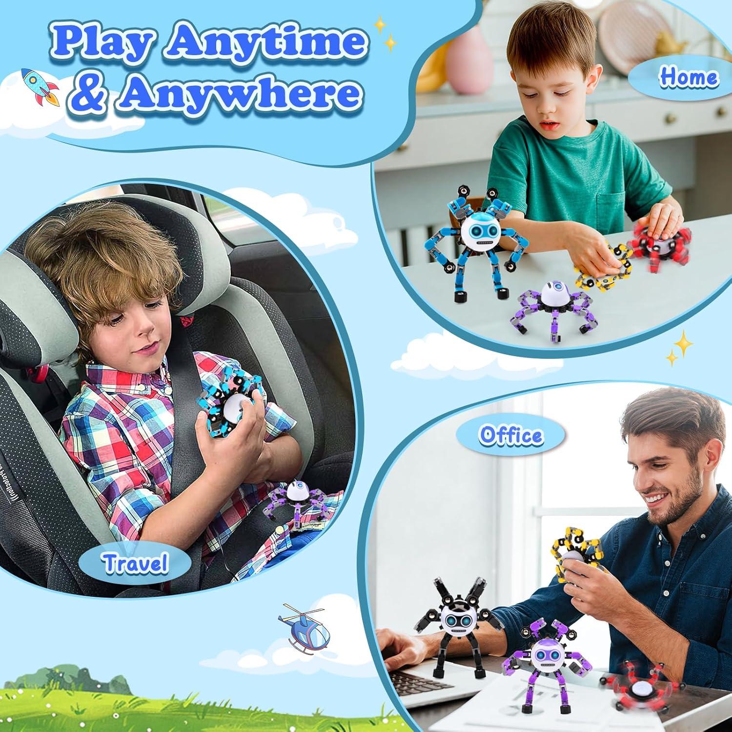 4 Juguetes Spinners Antiestrés ASIOWELY para Niños y Adultos