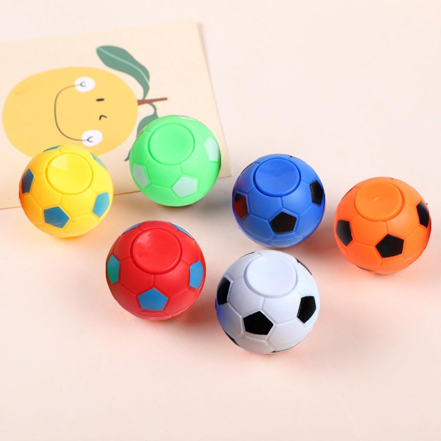 Set de 6 Spinners Fidget Balón de Fútbol - Alivio Estrés 3.5/5.5cm