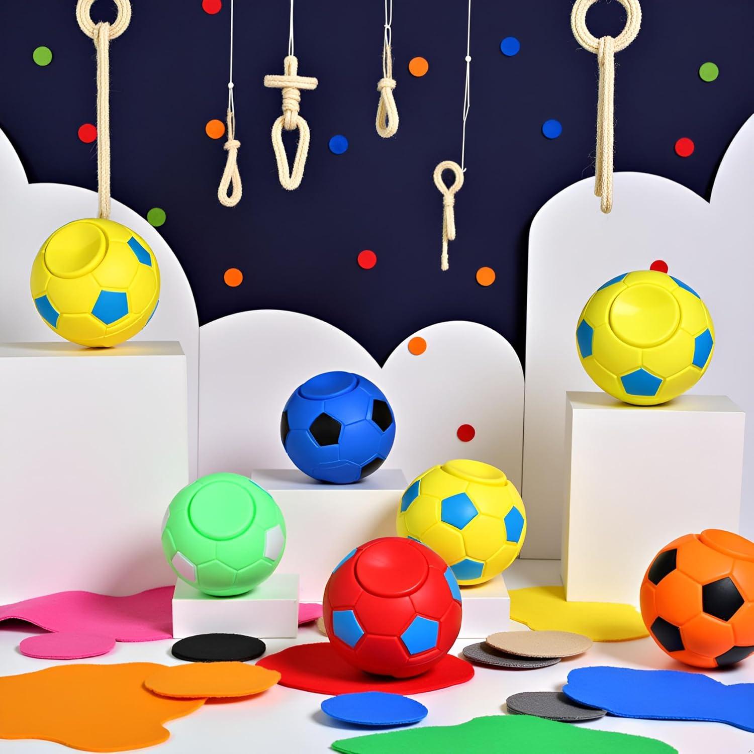 Set de 6 Spinners Fidget Balón de Fútbol - Alivio Estrés 3.5/5.5cm