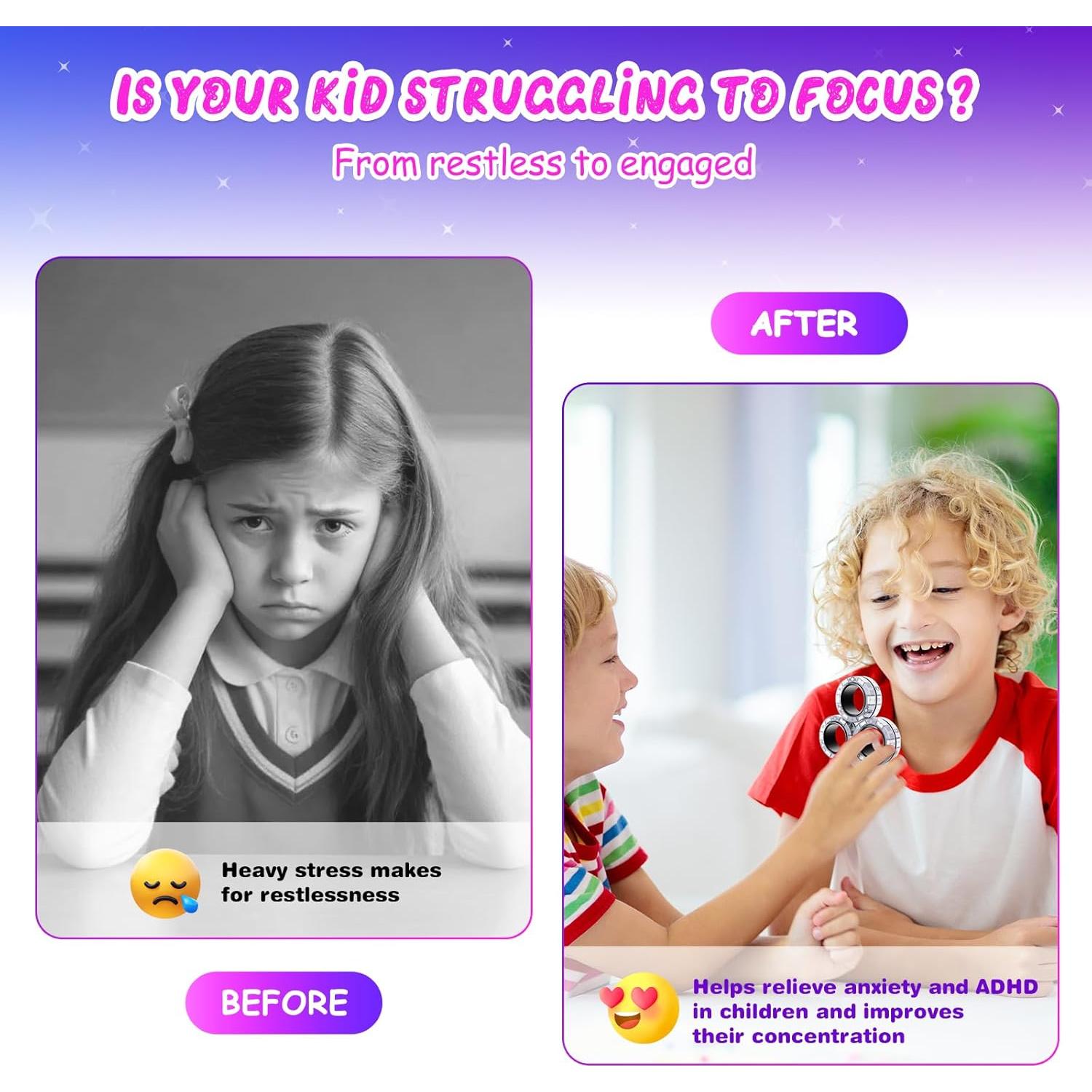 Set de 3 Anillos Magnéticos Antiestrés Jawhock - Juguete para TDAH