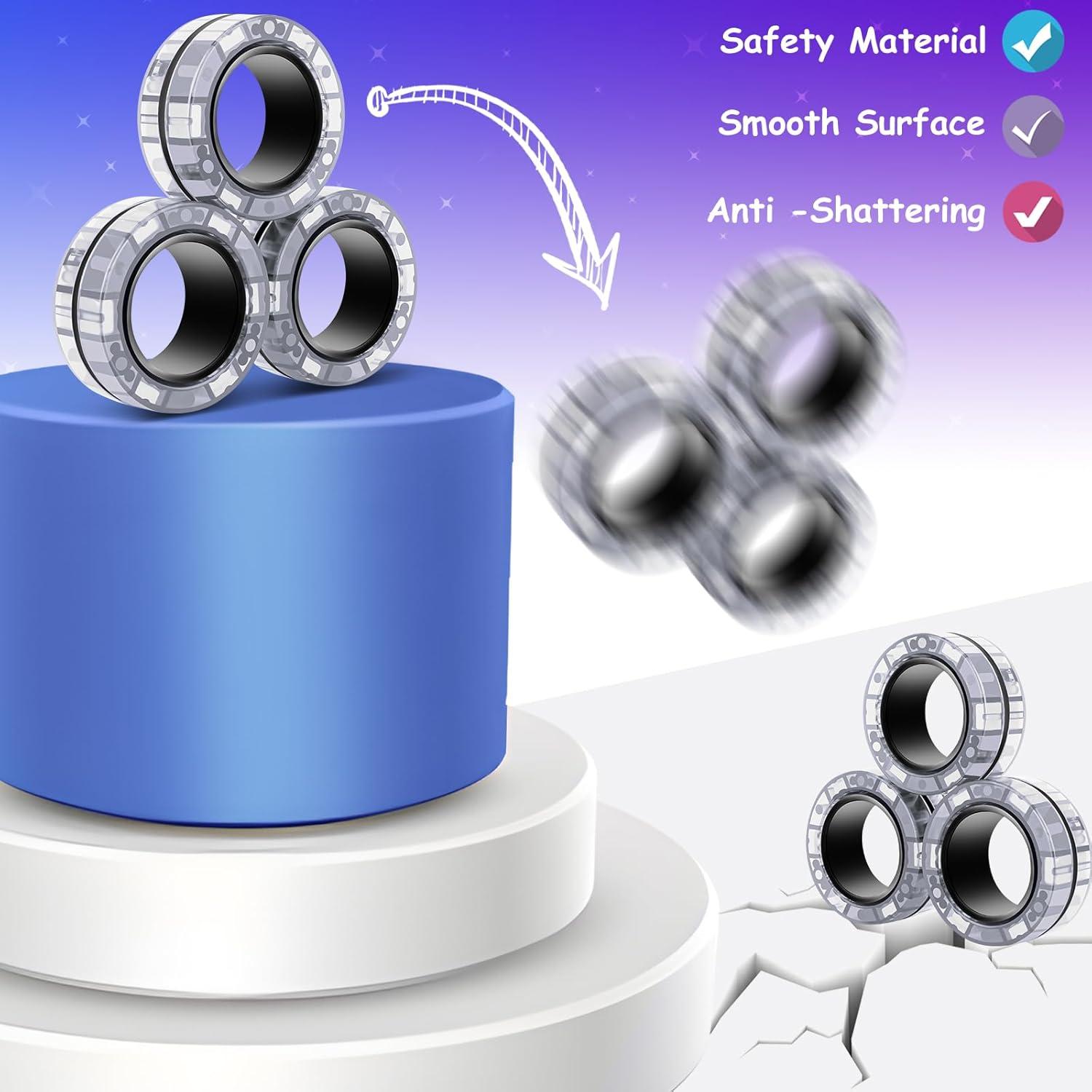 Set de 3 Anillos Magnéticos Antiestrés Jawhock - Juguete para TDAH