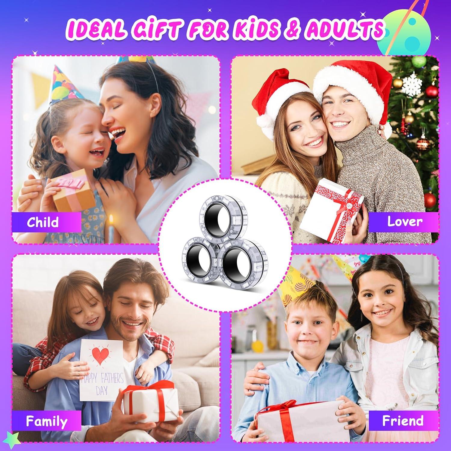 Set de 3 Anillos Magnéticos Antiestrés Jawhock - Juguete para TDAH