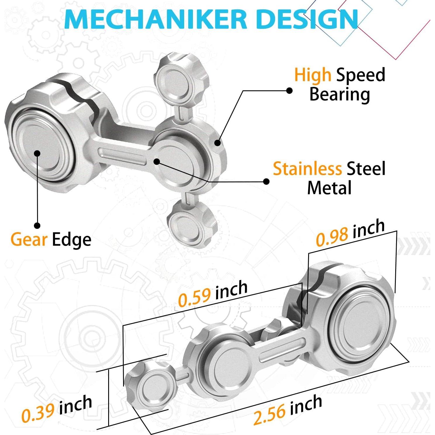 Spinner Antiestrés de Metal LNCOJOLM 6.5 cm Plata