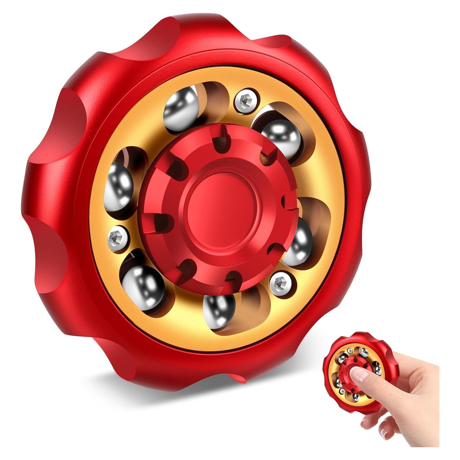 Spinner Antiestrés de Metal Bihevn - Alivio de Ansiedad Rojo