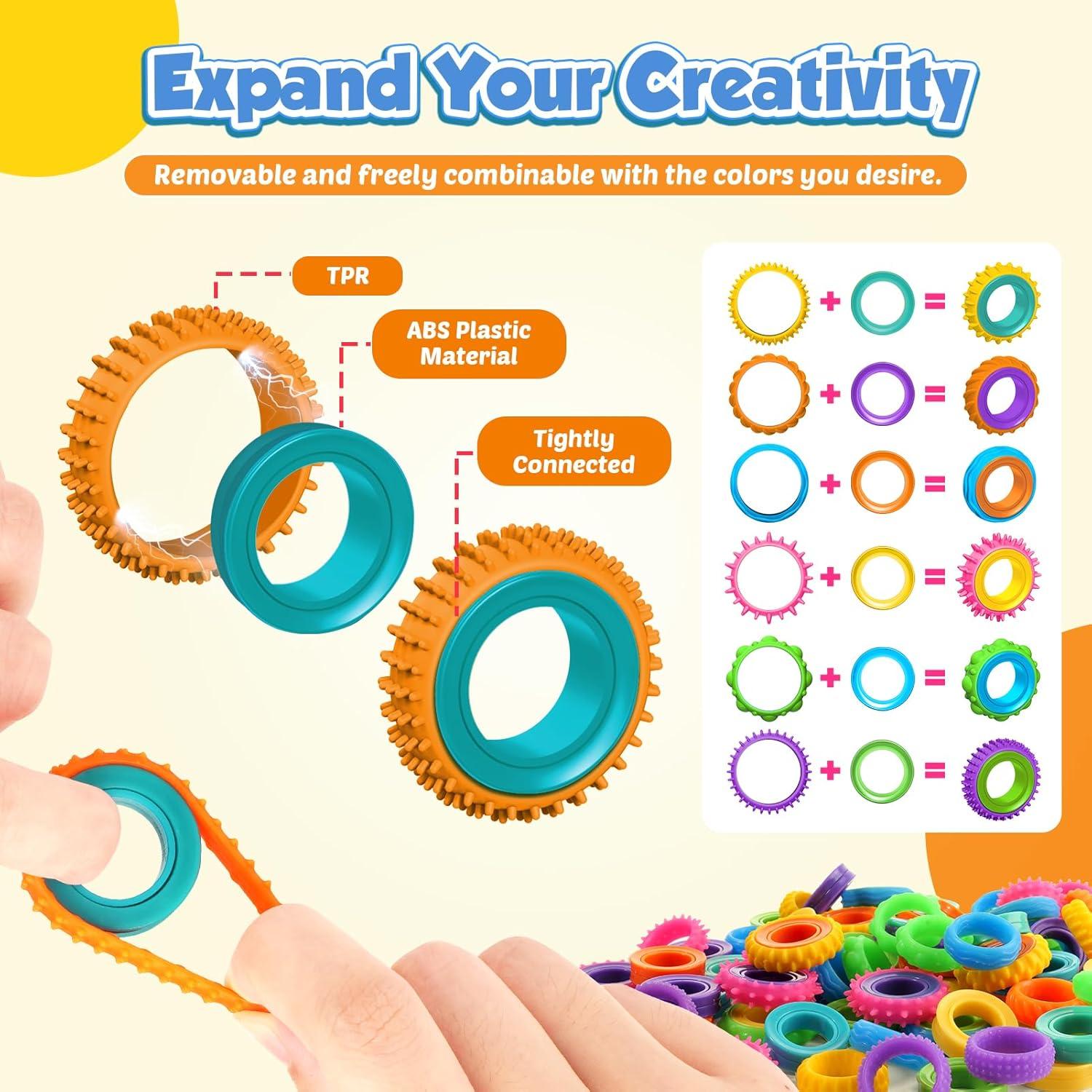 Paquete de 50 Anillos Antiestrés KLT para Niños y Niñas