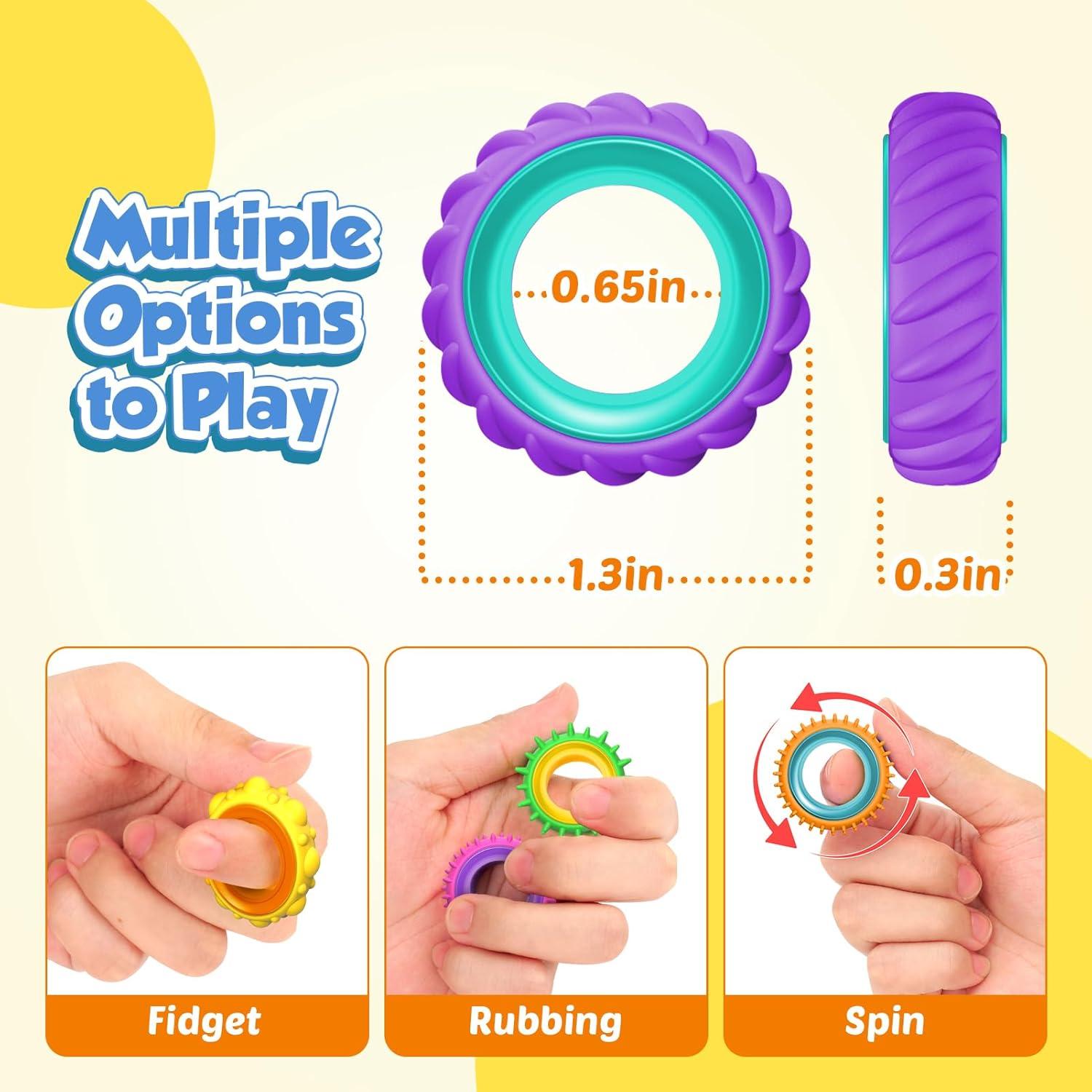 Paquete de 50 Anillos Antiestrés KLT para Niños y Niñas