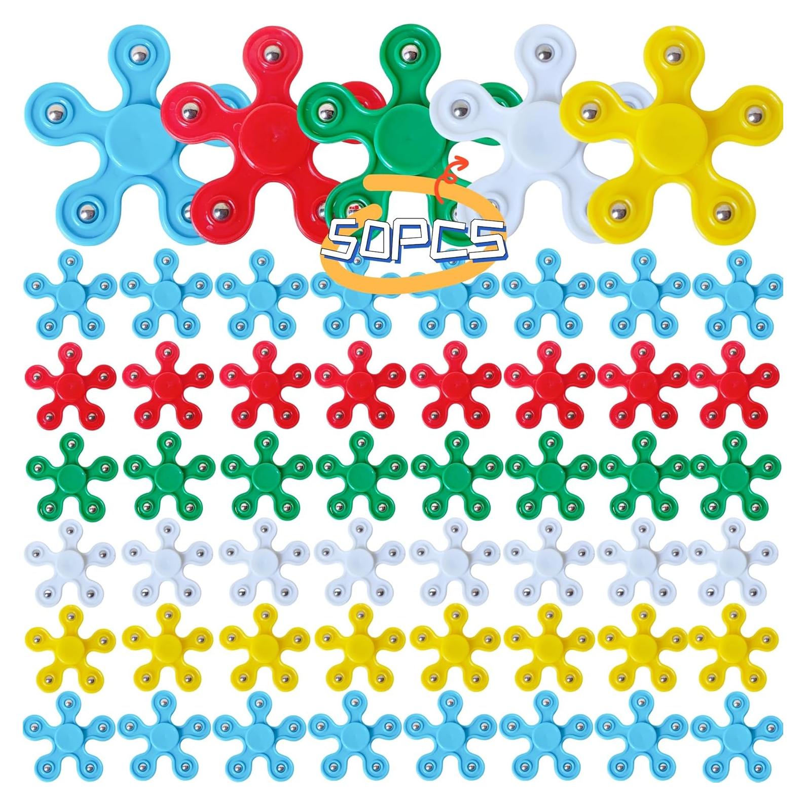 50 Mini Spinners Antiestrés para Fiestas - 2.4" (6.1 cm) - Nbguigdstr