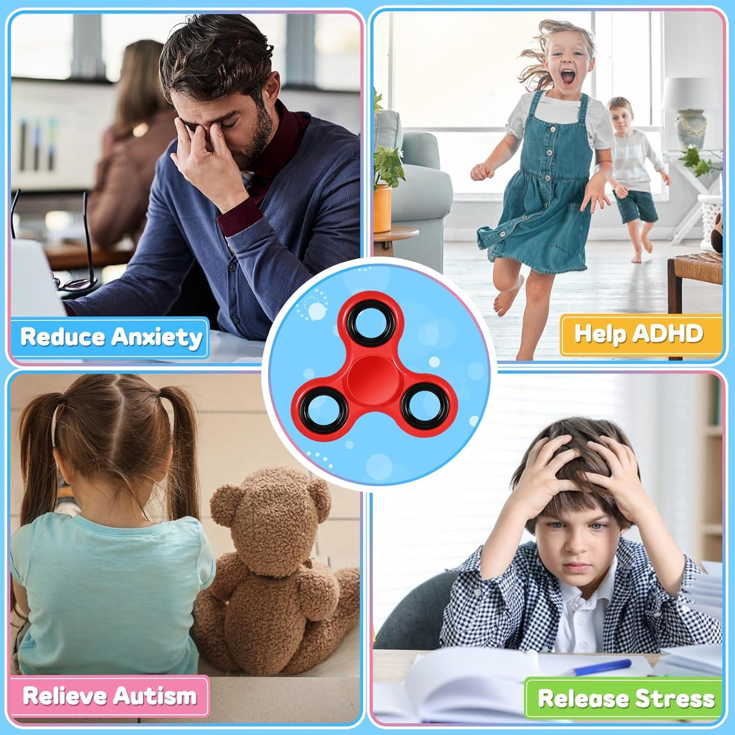 Paquete de 24 Spinners Antiestrés Gigilli para Niños y Adultos