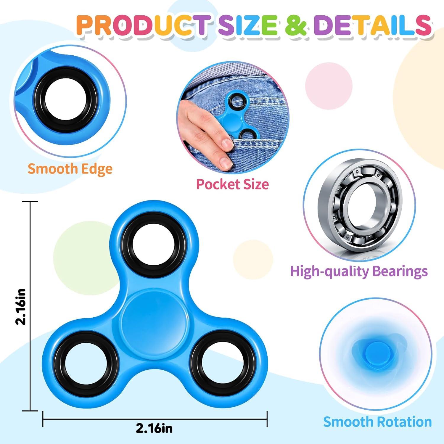 Paquete de 24 Spinners Antiestrés Gigilli para Niños y Adultos
