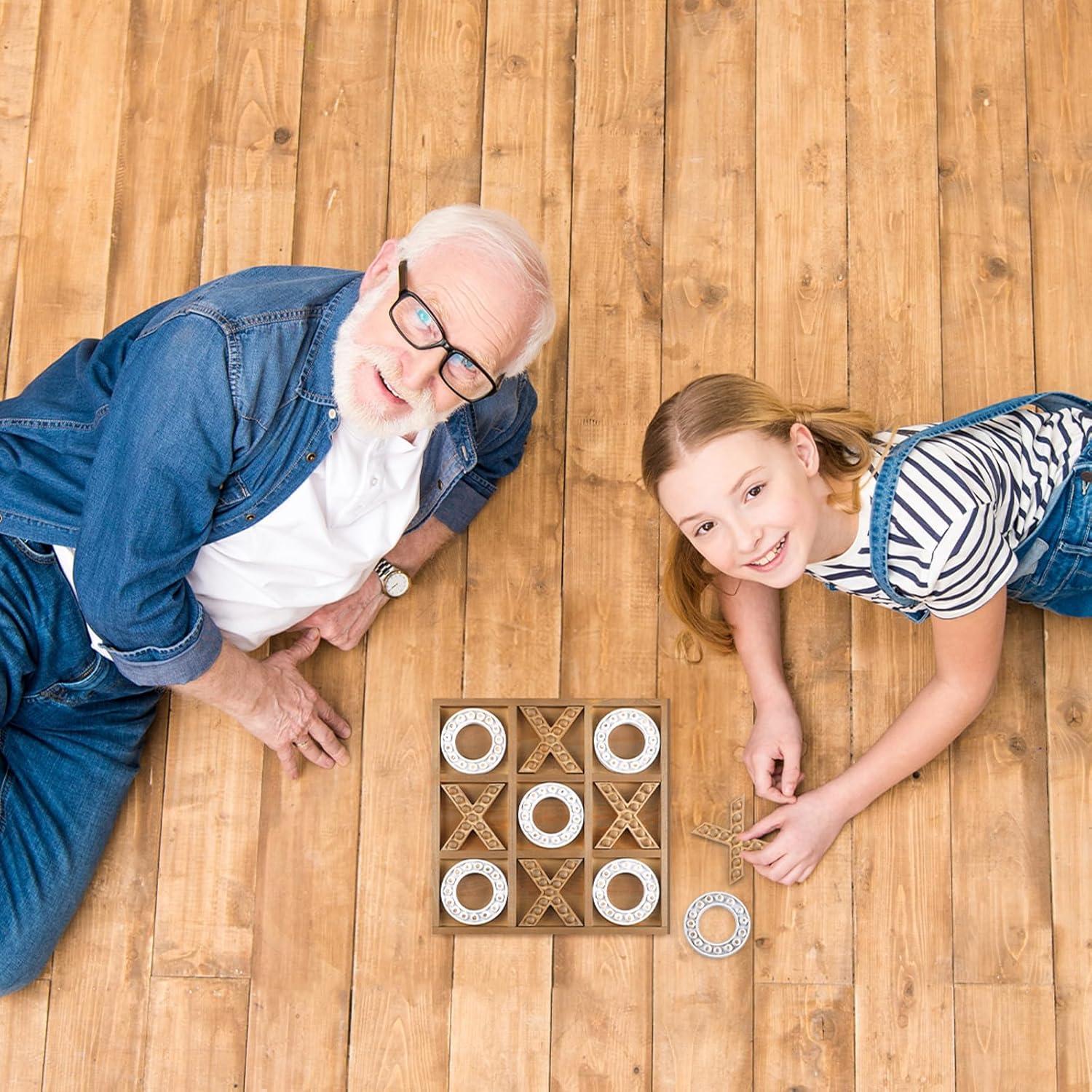 Juego de Tres en Raya Rotatingpals Madera 27x27cm Portátil