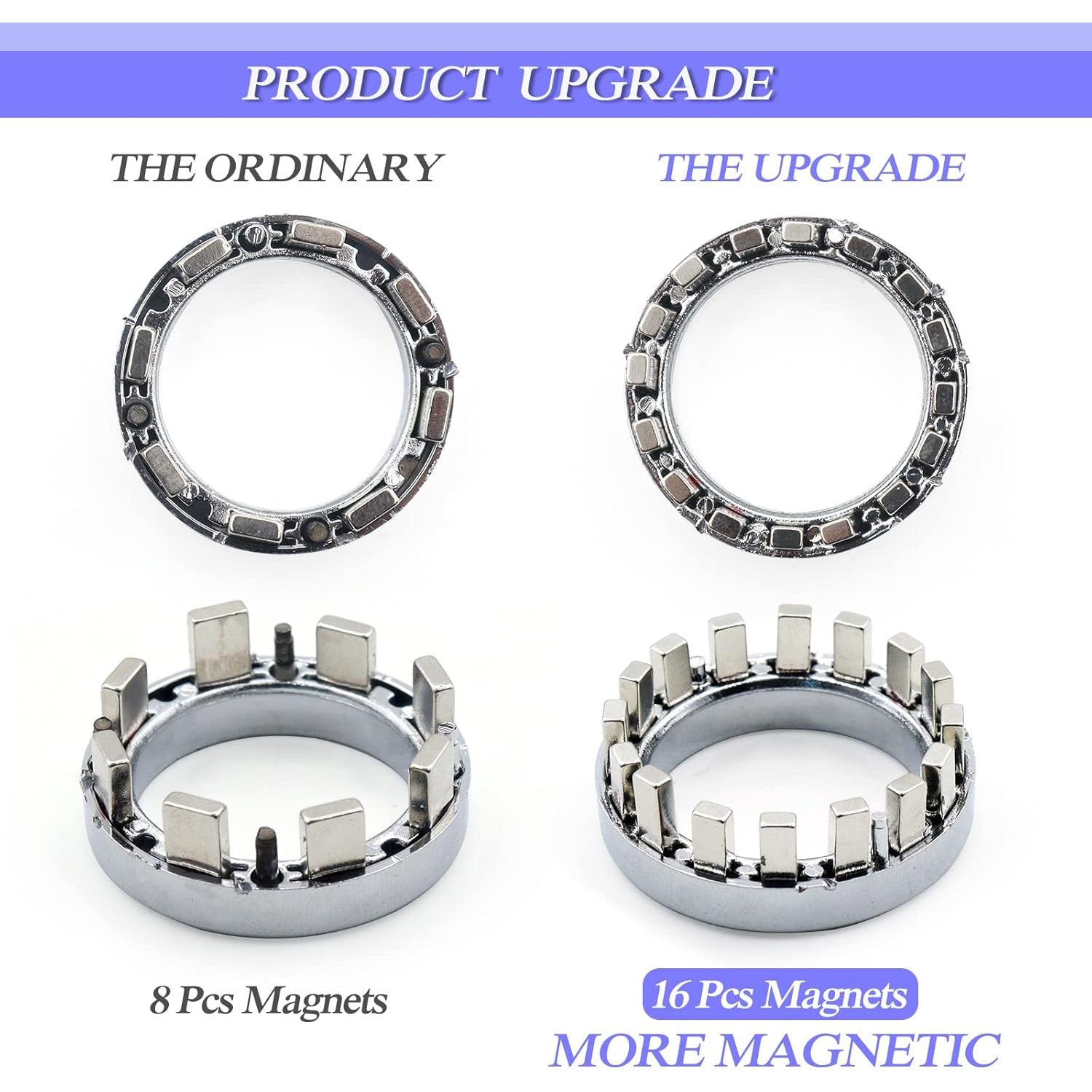 Anillos Magnéticos Antiestrés KAKALUOTE - Paquete de 3 Plata