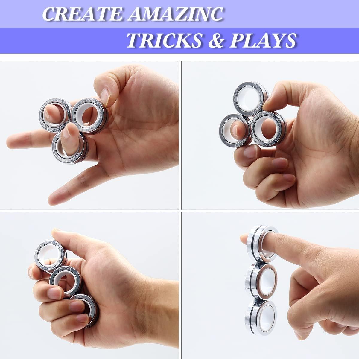 Anillos Magnéticos Antiestrés KAKALUOTE - Paquete de 3 Plata