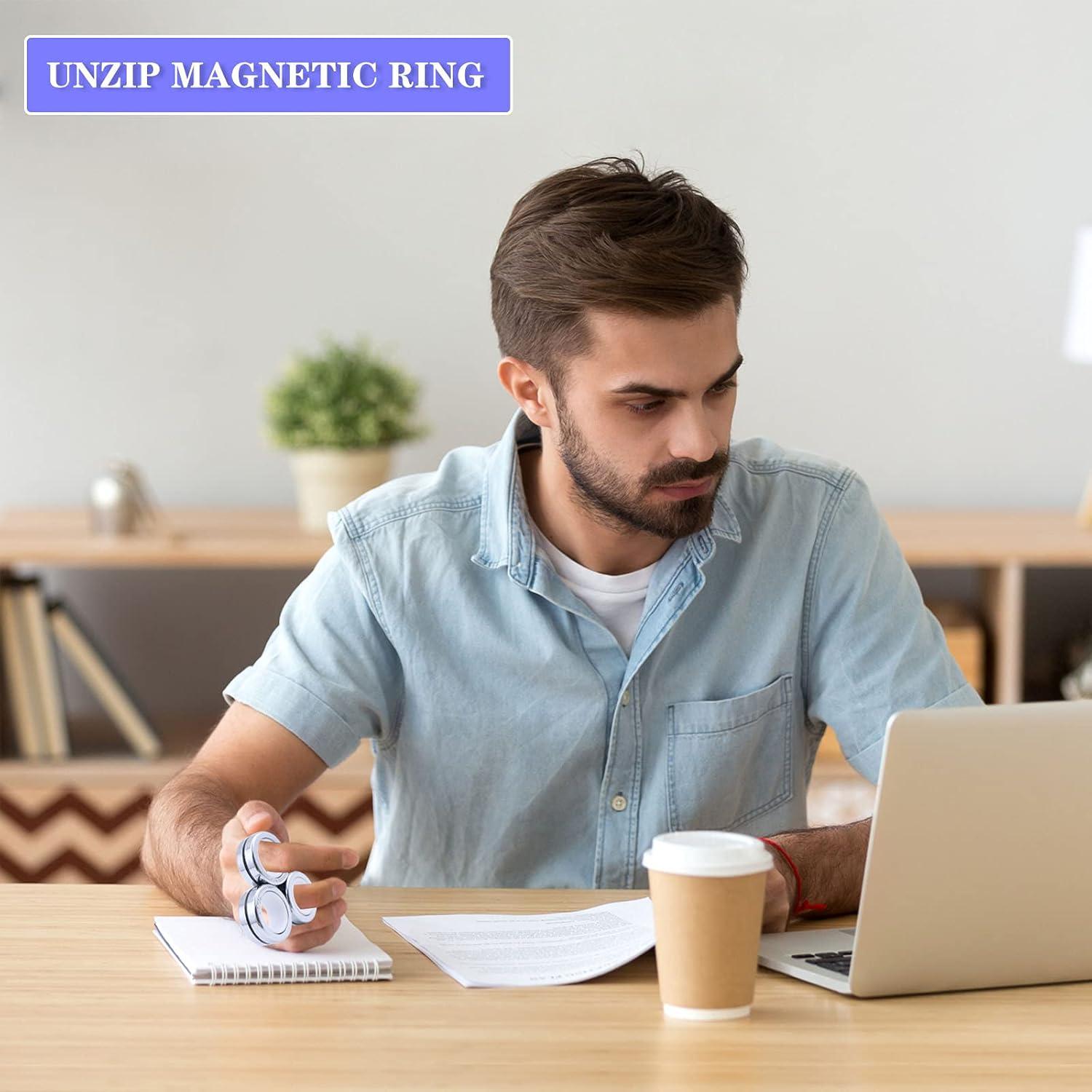 Anillos Magnéticos Antiestrés KAKALUOTE - Paquete de 3 Plata