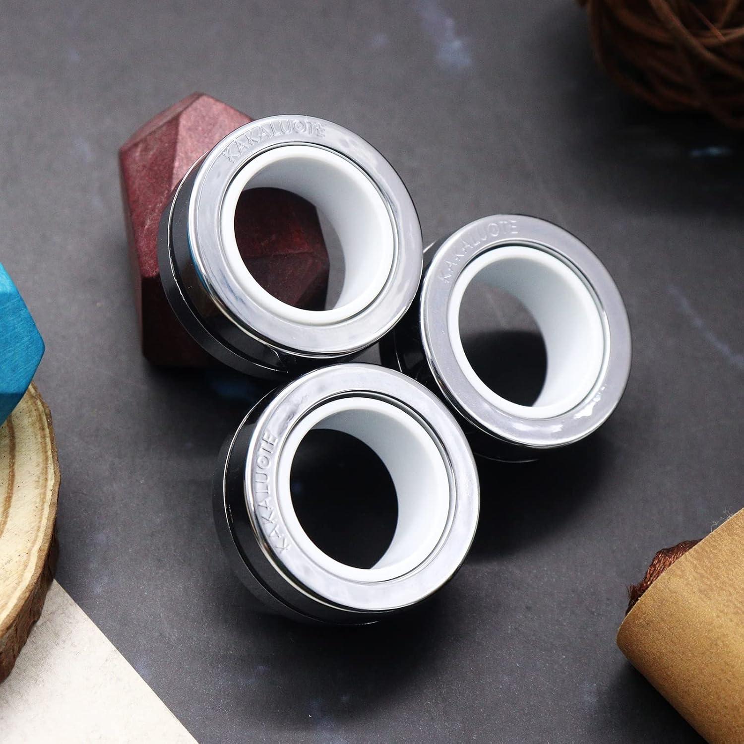 Anillos Magnéticos Antiestrés KAKALUOTE - Paquete de 3 Plata