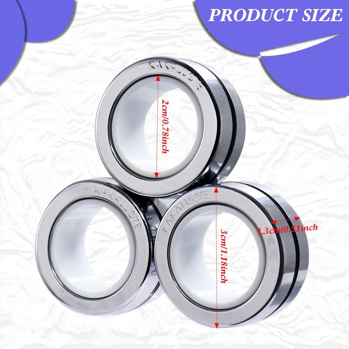 Anillos Magnéticos Antiestrés KAKALUOTE - Paquete de 3 Plata