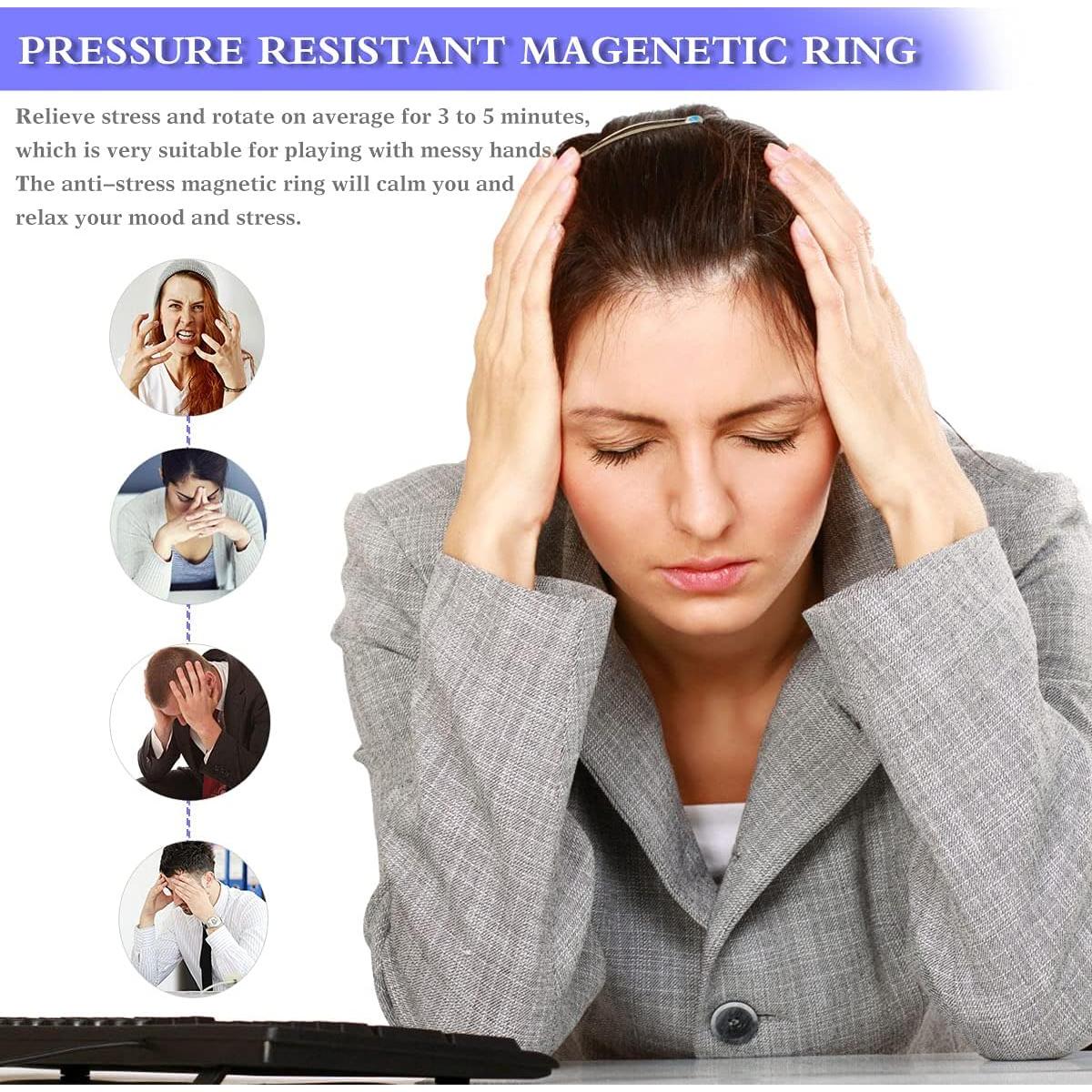 Anillos Magnéticos Antiestrés KAKALUOTE - Paquete de 3 Plata