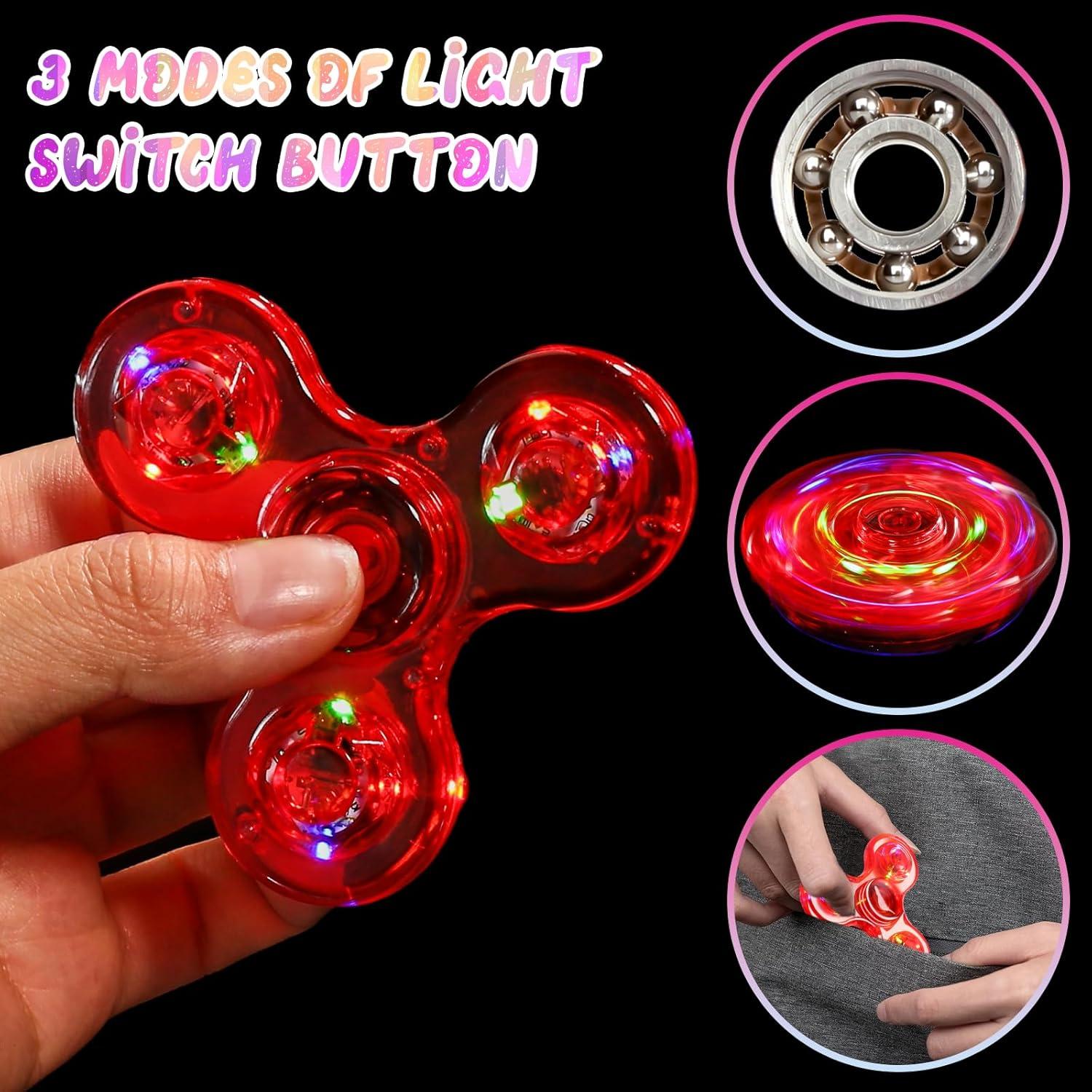 Spinner Antiestrés LED SCIONE 2Pack Azul y Rojo - Juguetes Sensoriales