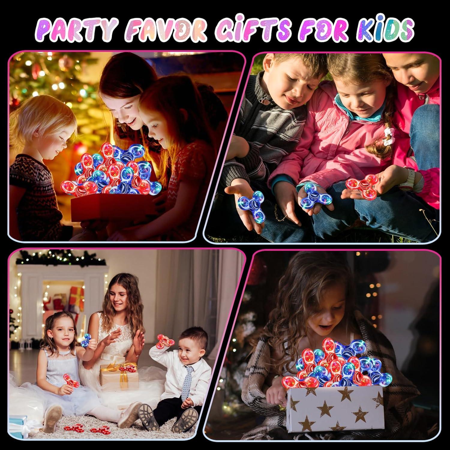 Spinner Antiestrés LED SCIONE 2Pack Azul y Rojo - Juguetes Sensoriales