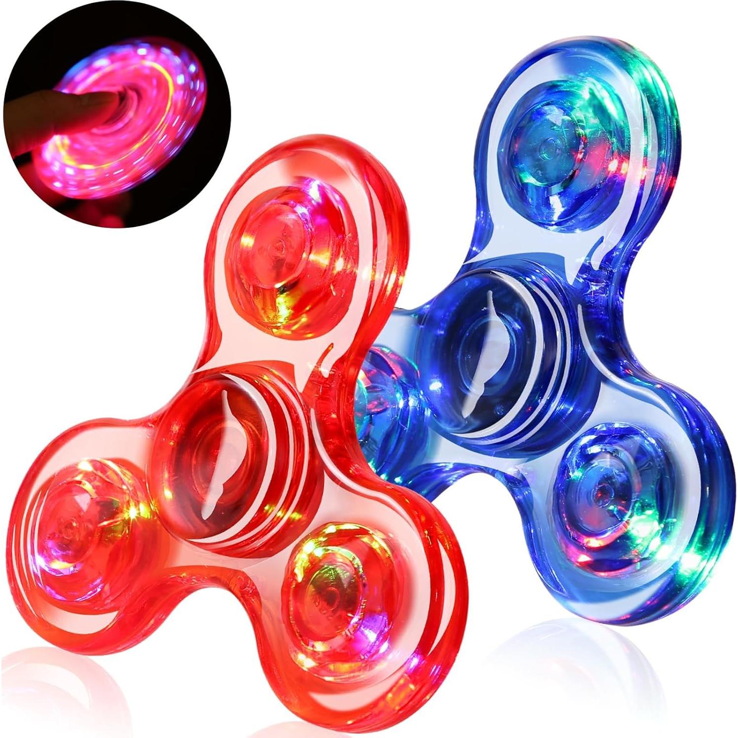 Spinner Antiestrés LED SCIONE 2Pack Azul y Rojo - Juguetes Sensoriales