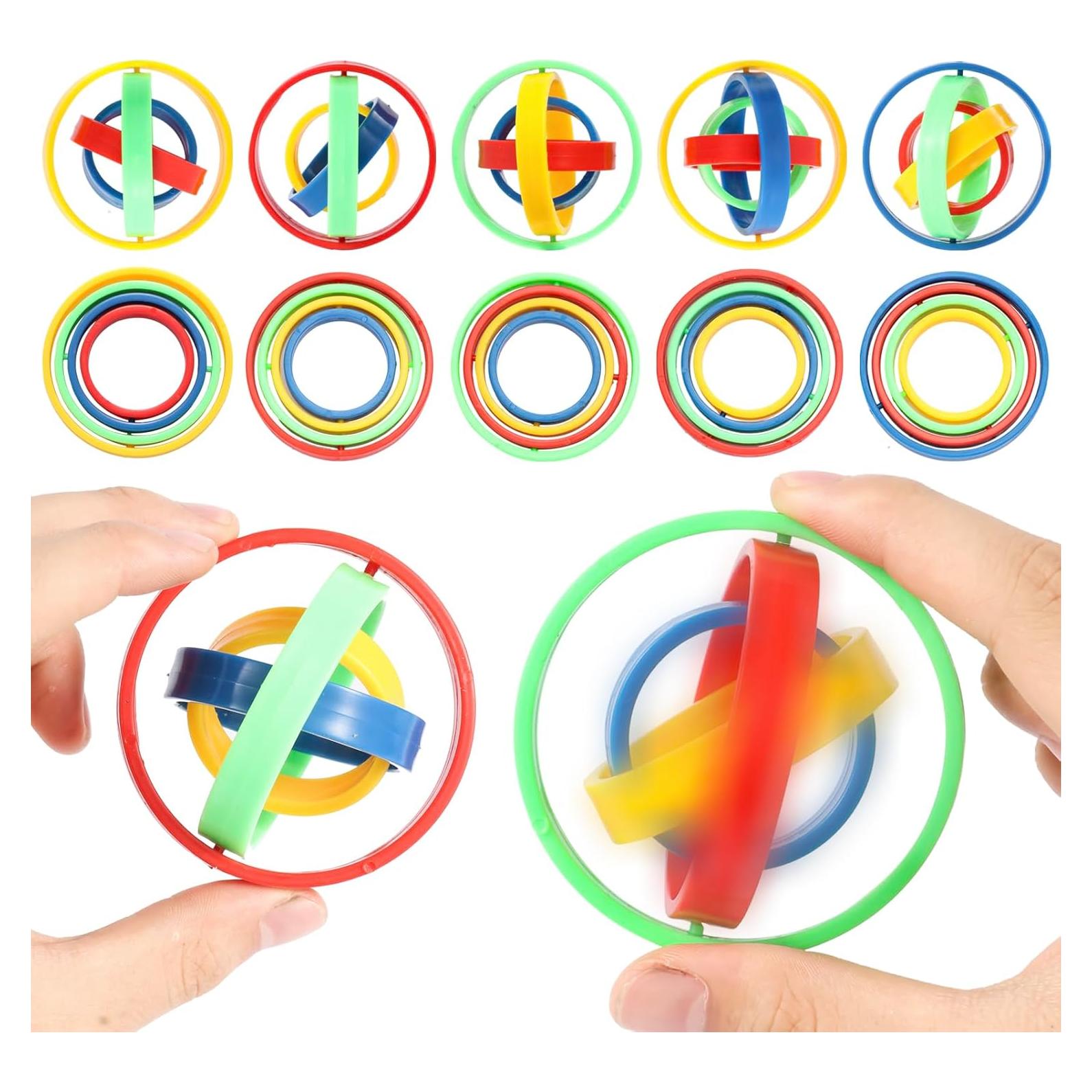 10 Juguetes Spinners Antiestrés Pusotal 6.5 cm para Niños y Adultos