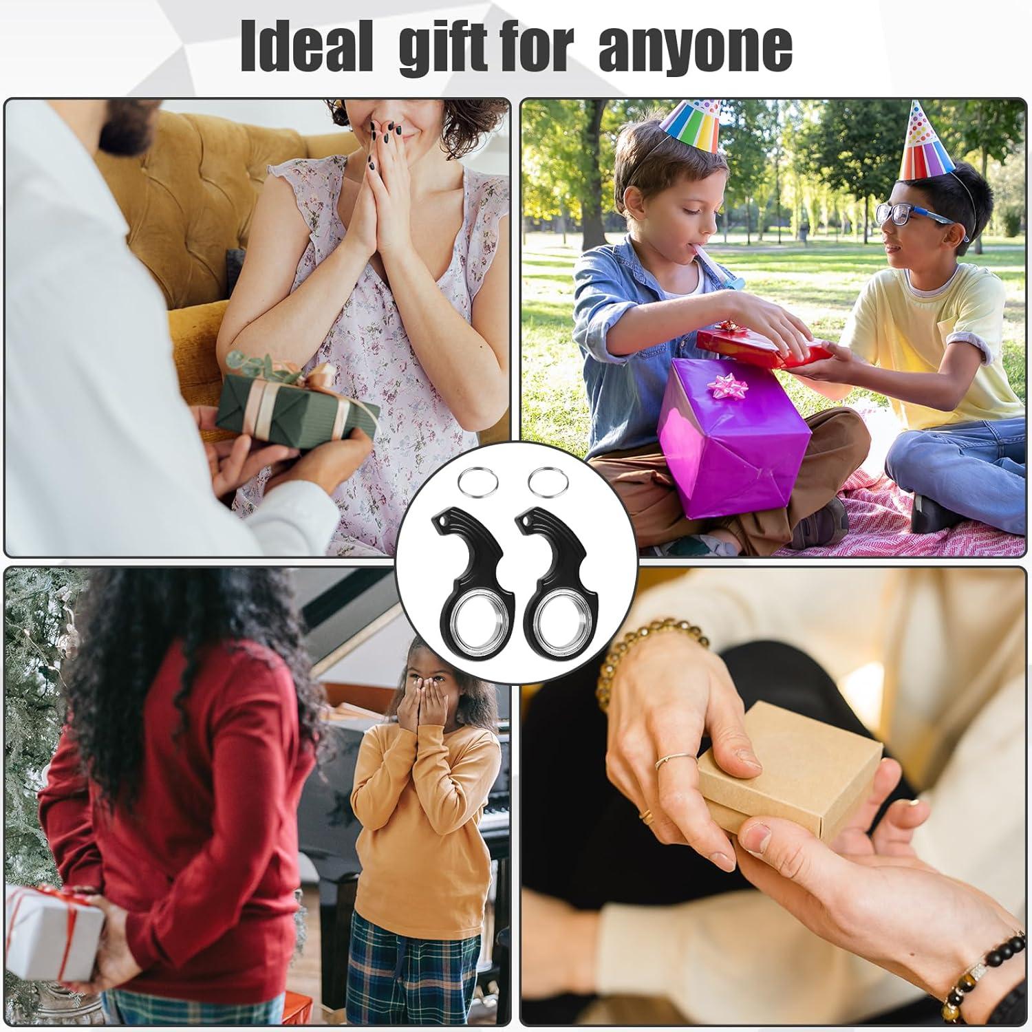 2 Llaveros Giratorios Antiestrés NQEUEPN Negro