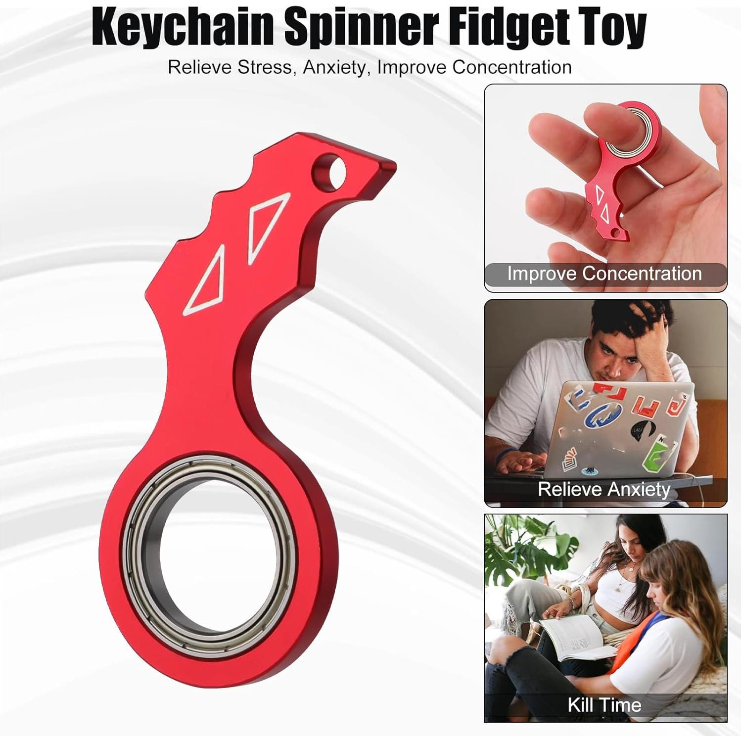 Llave Giratoria Antiestrés NQEUEPN Rojo - Llavero Portátil