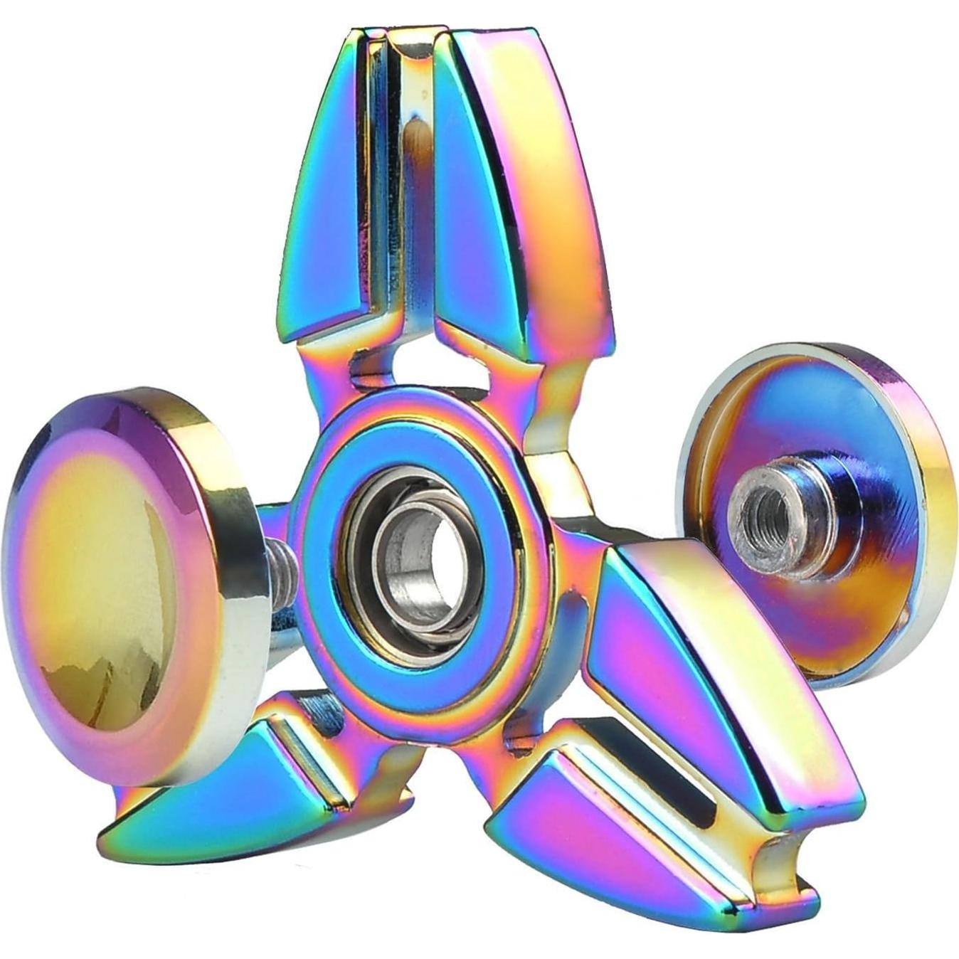 Spinner Fidget de Metal Arcoíris JUNAN 5.28 cm Alivio Estrés