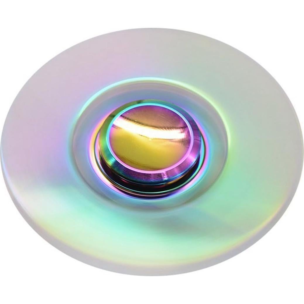 Spinner Fidget de Metal Arcoíris JUNAN 5.28 cm Alivio Estrés
