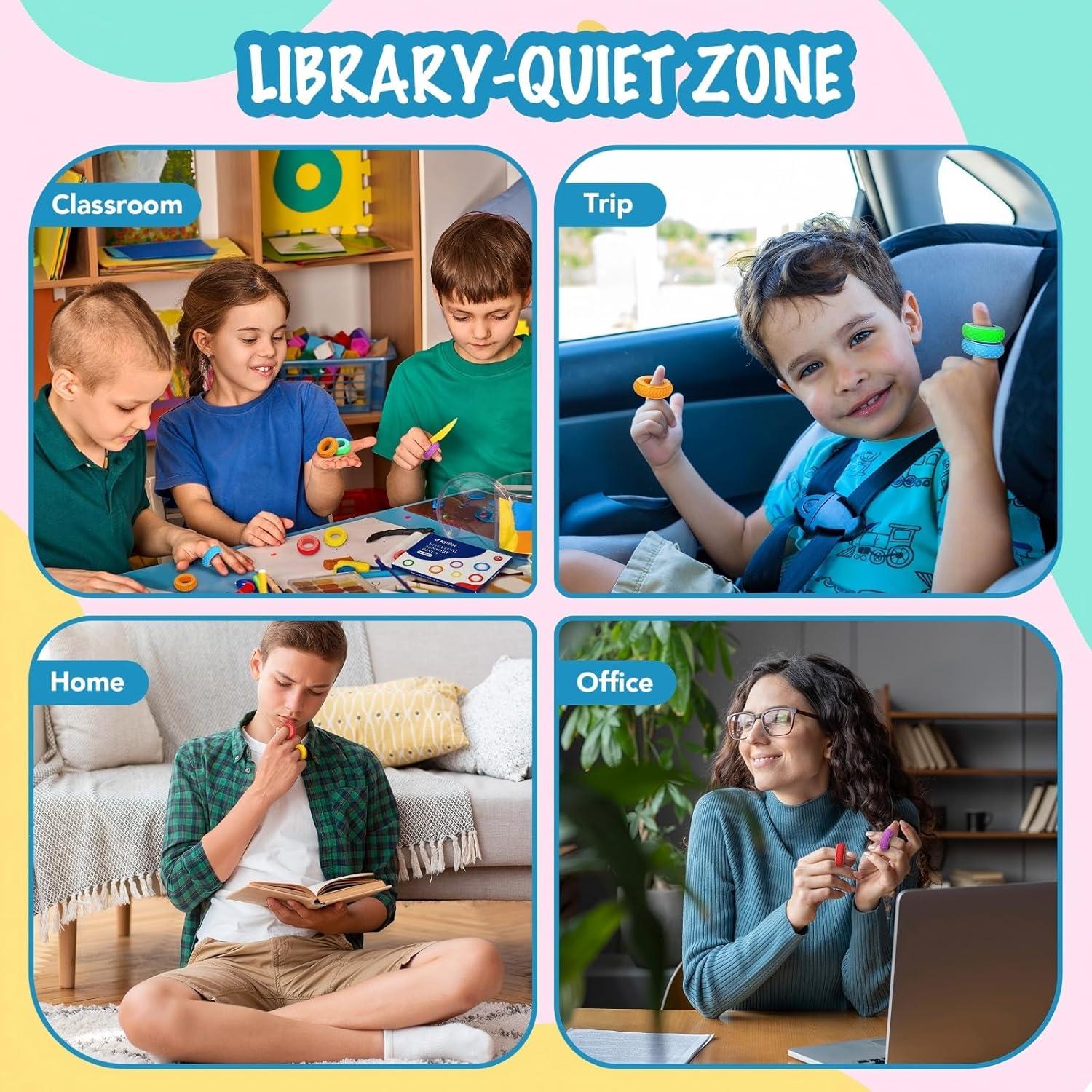 Anillos Fidget Sensory NPPN - 12 Pcs para Alivio de Ansiedad