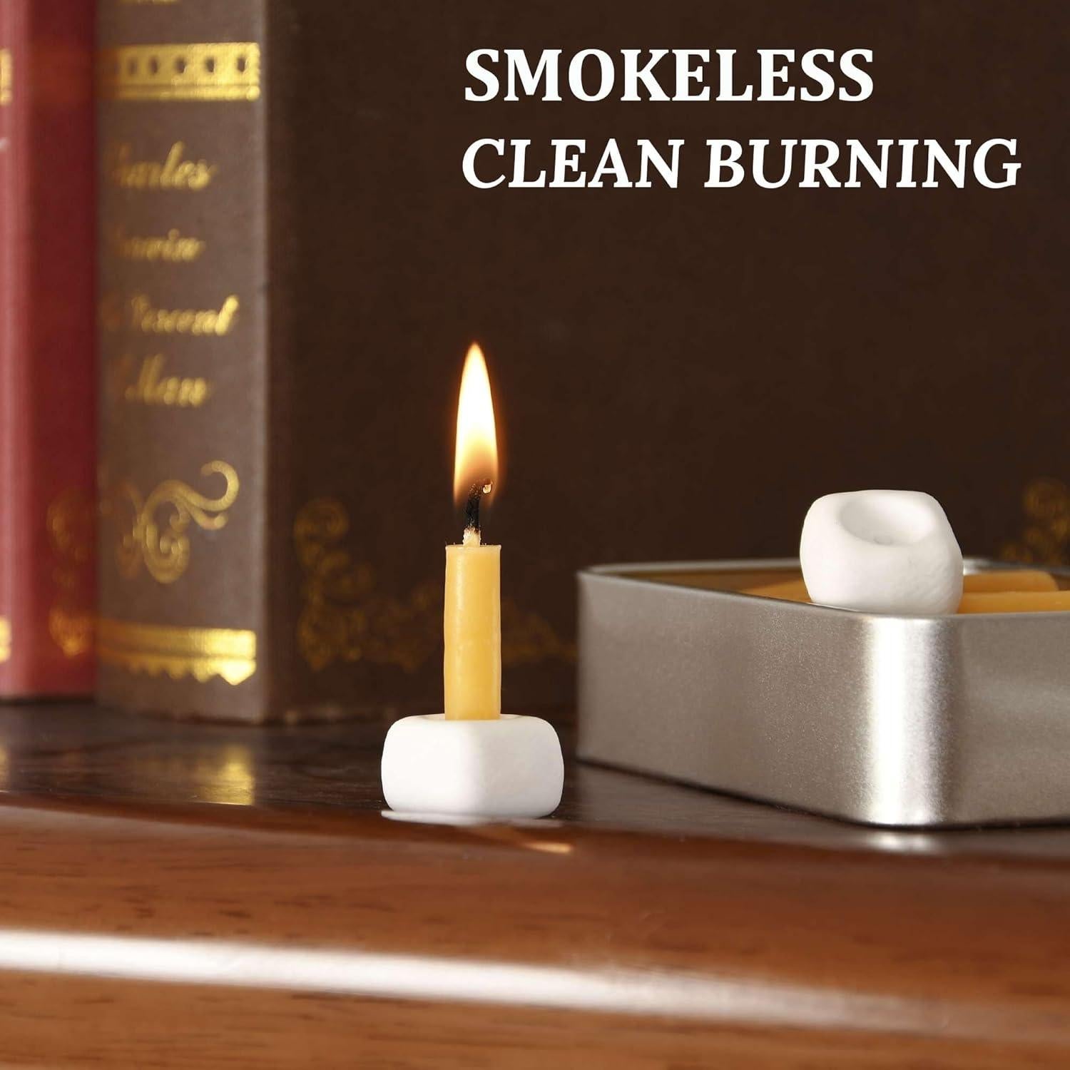 Juego de 40 Velas de Cera de Abeja Natural 6 cm - Sin Humo