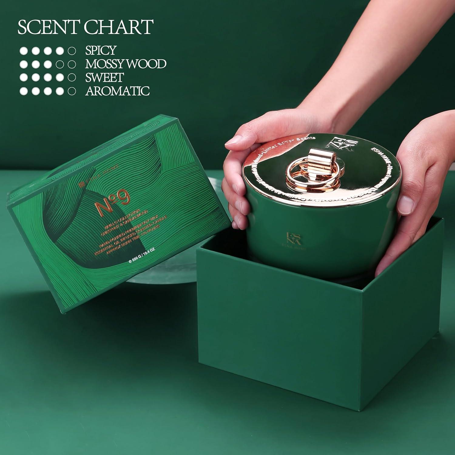 Vela Aromática ESNA HOME 550g Lavanda 3 Mechas Castaño