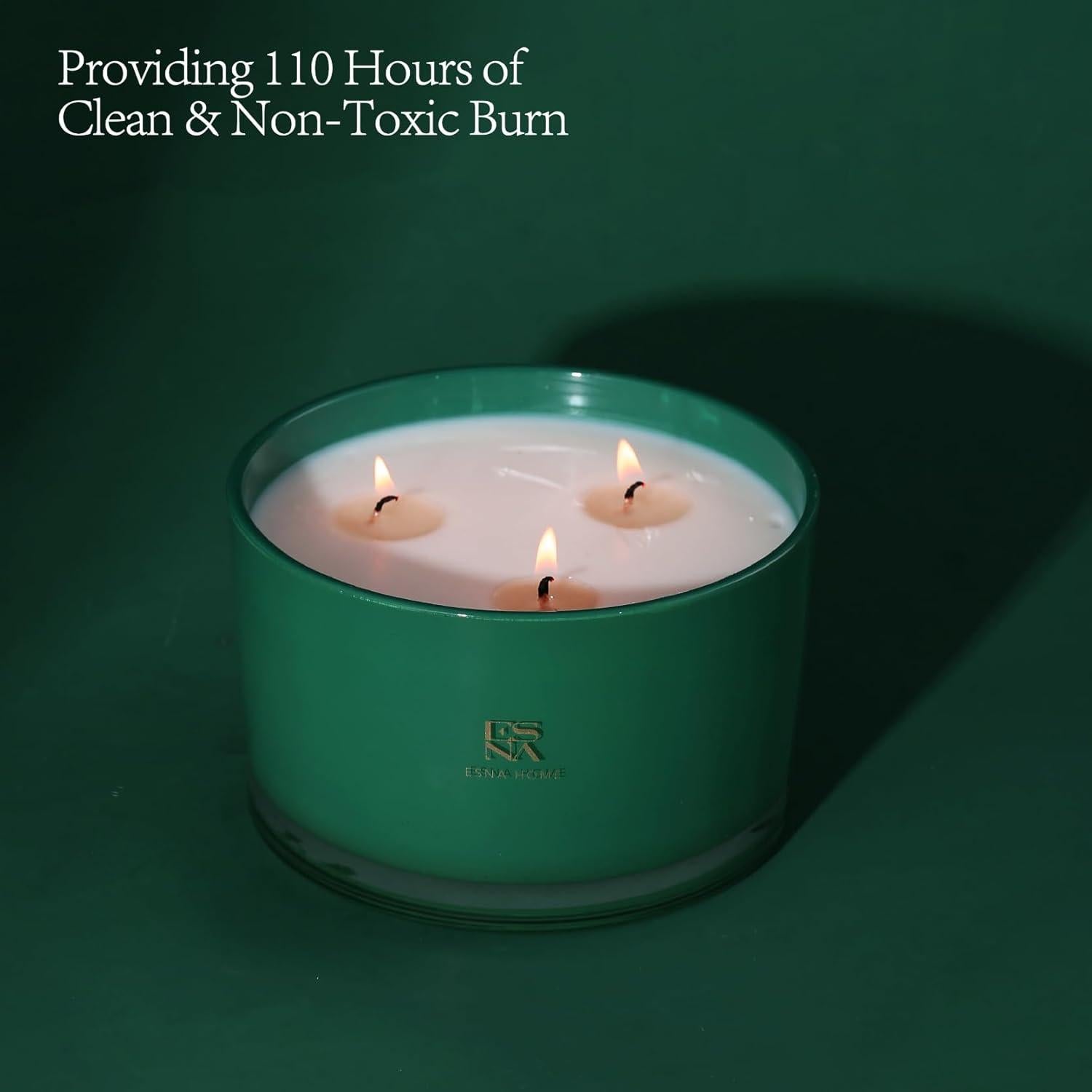 Vela Aromática ESNA HOME 550g Lavanda 3 Mechas Castaño