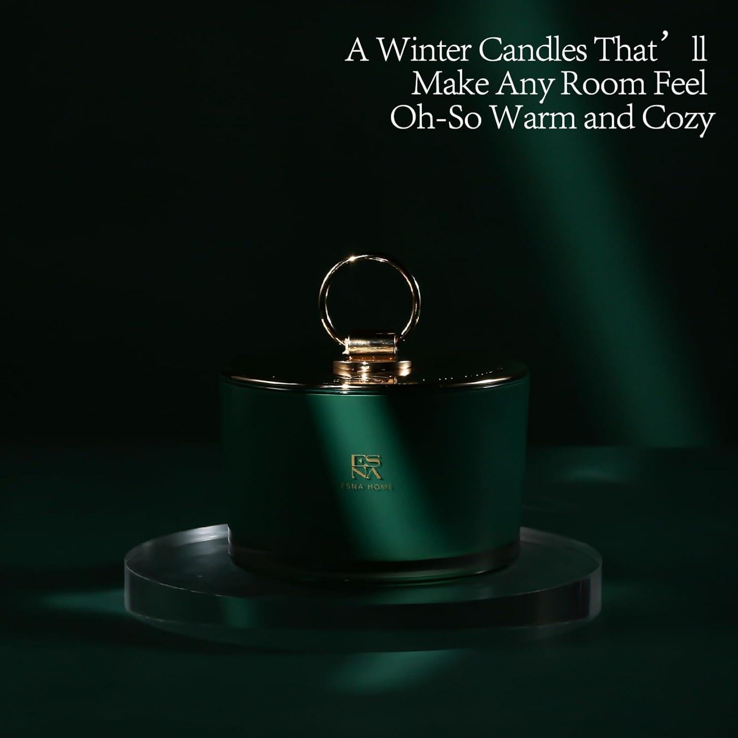 Vela Aromática ESNA HOME 550g Lavanda 3 Mechas Castaño