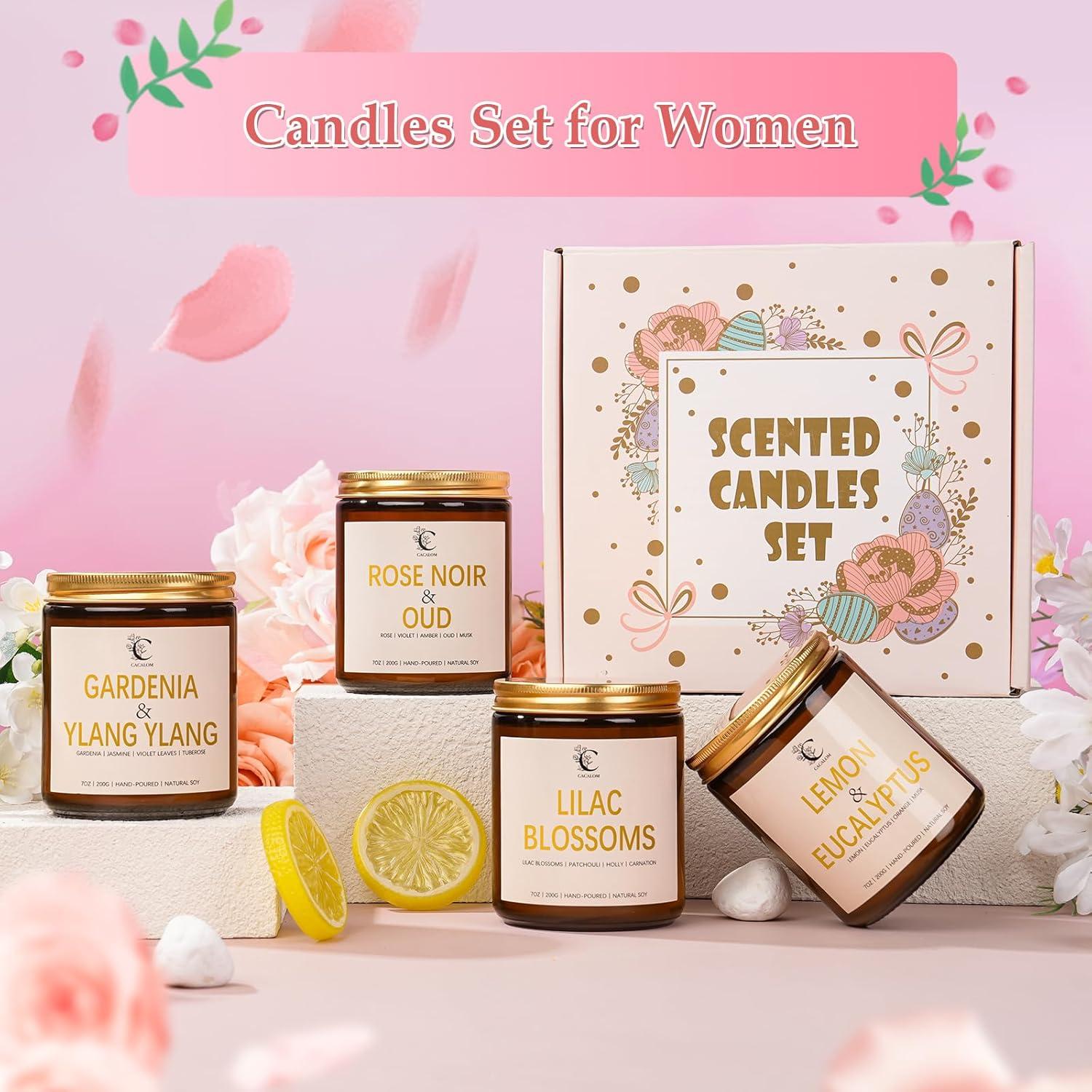 Set de Velas Aromáticas C CACALOM 4 Pack Soja Larga Duración