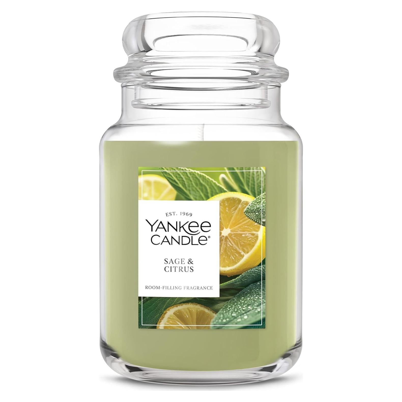 Vela Aromática Yankee Candle Tarro Grande 22 oz Salvia y Cítricos