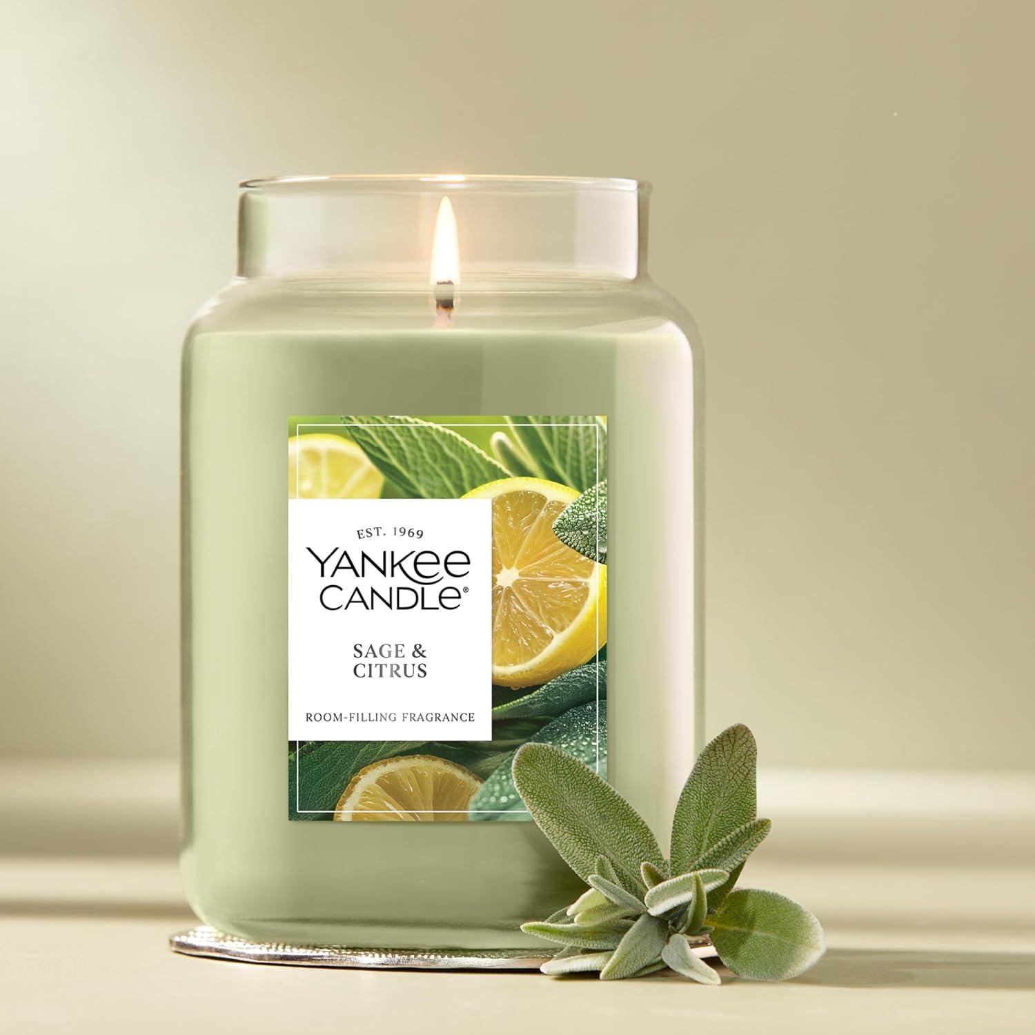 Vela Aromática Yankee Candle Tarro Grande 22 oz Salvia y Cítricos