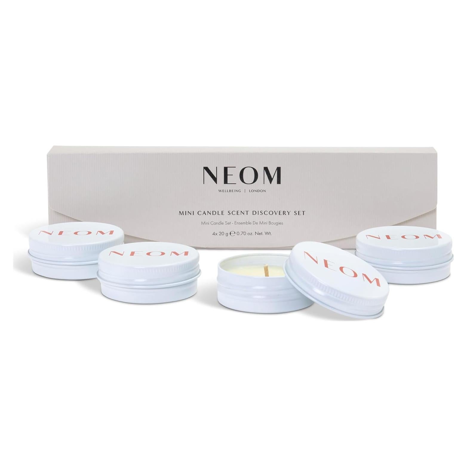 Mini Juego de Velas Aromáticas NEOM | 4x20g Fragancias Naturales