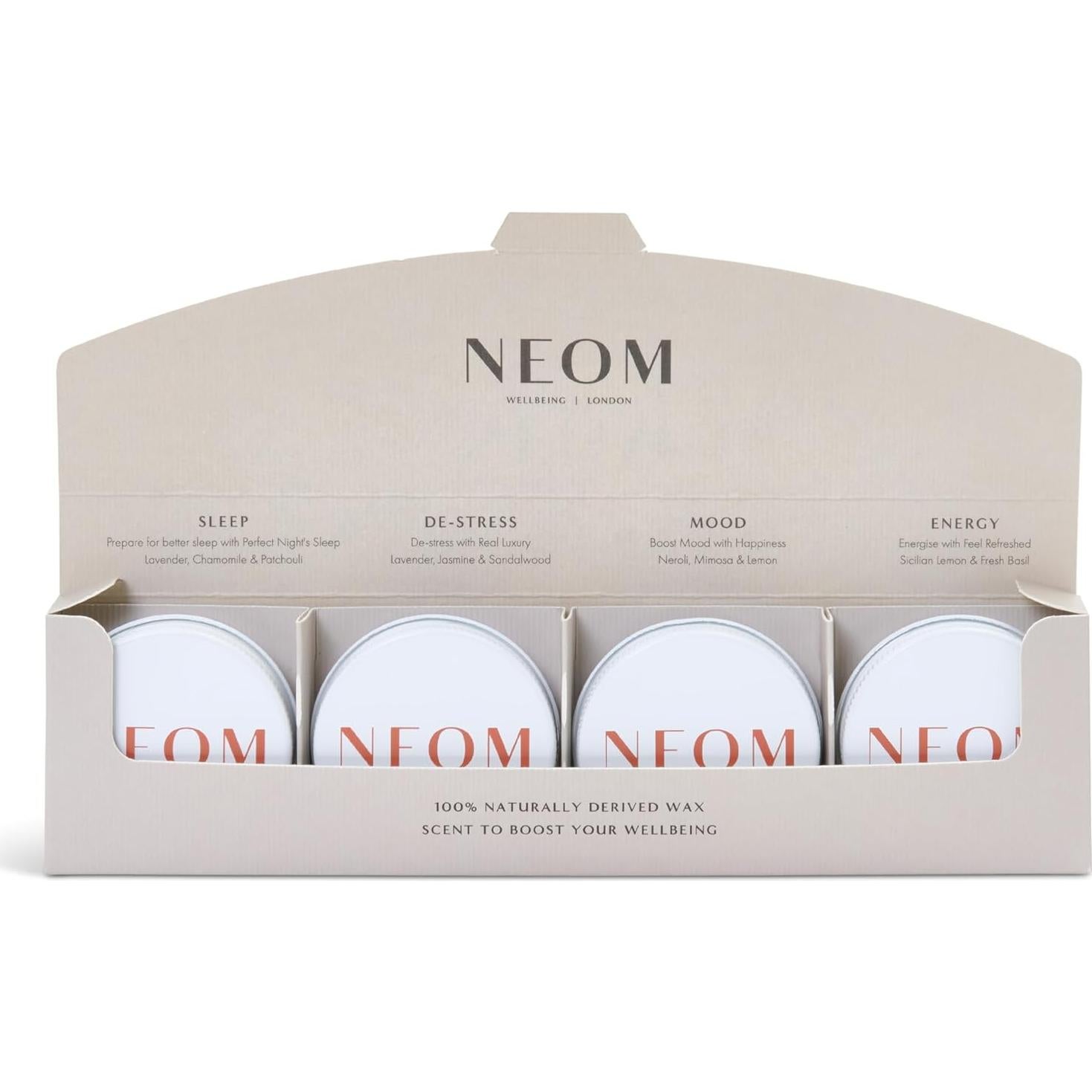 Mini Juego de Velas Aromáticas NEOM | 4x20g Fragancias Naturales