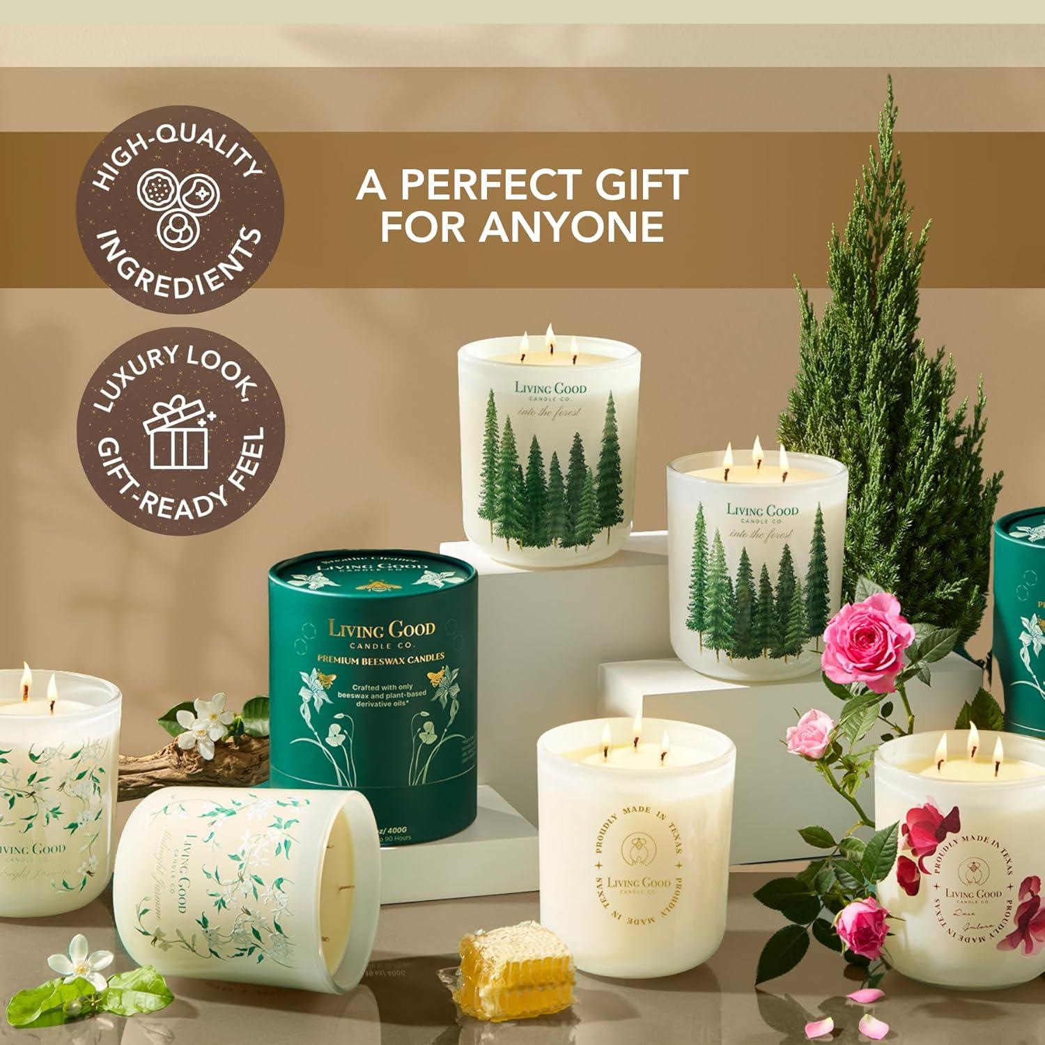 Vela de Cera de Abeja Pura Living Good 15 Oz Tranquilidad