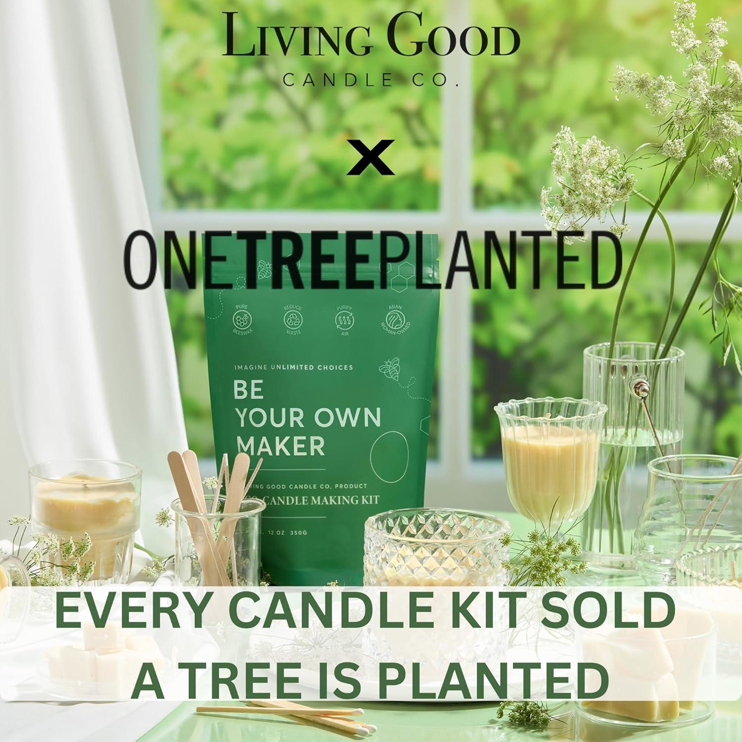 Vela de Cera de Abeja Pura Living Good 15 Oz Tranquilidad