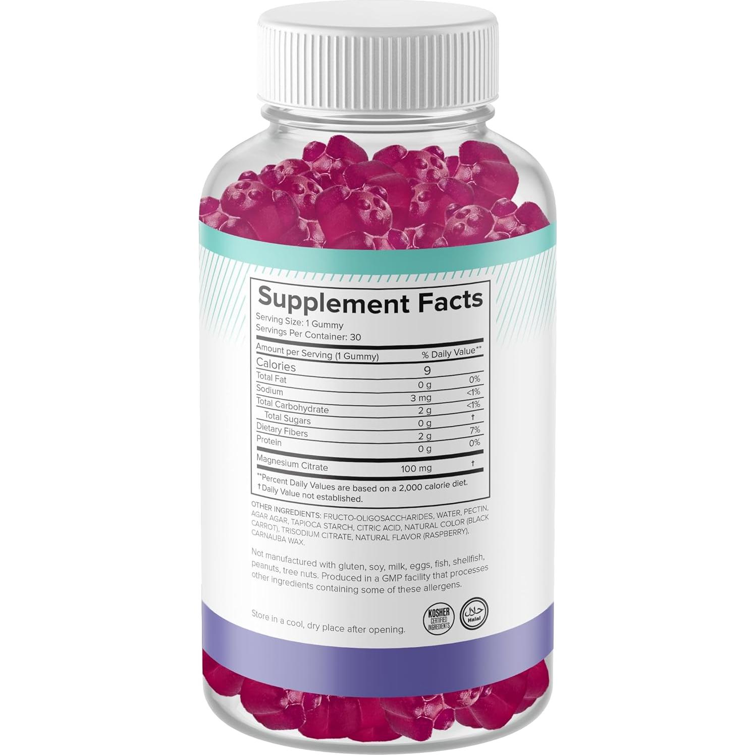 Gomitas de Magnesio Sin Azúcar Natural BioScience 100mg 30 Unidades