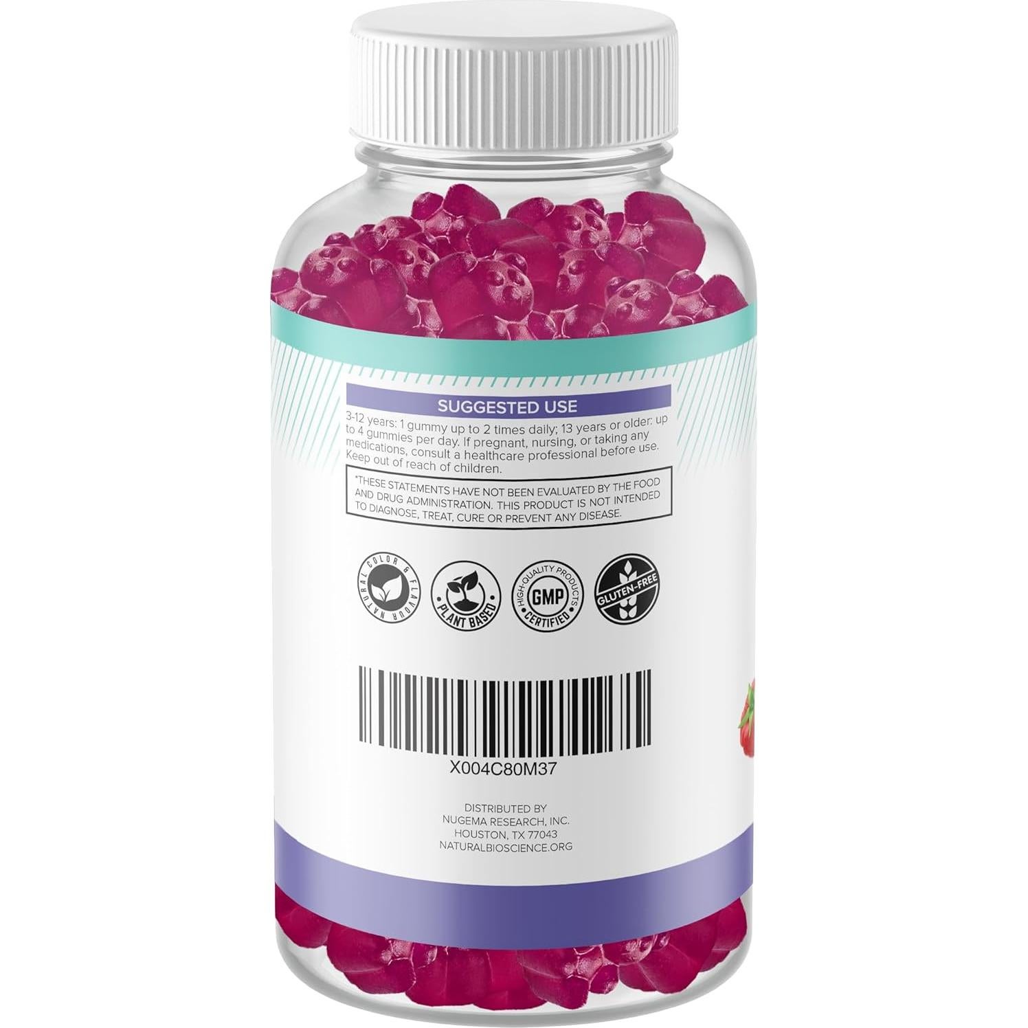 Gomitas de Magnesio Sin Azúcar Natural BioScience 100mg 30 Unidades