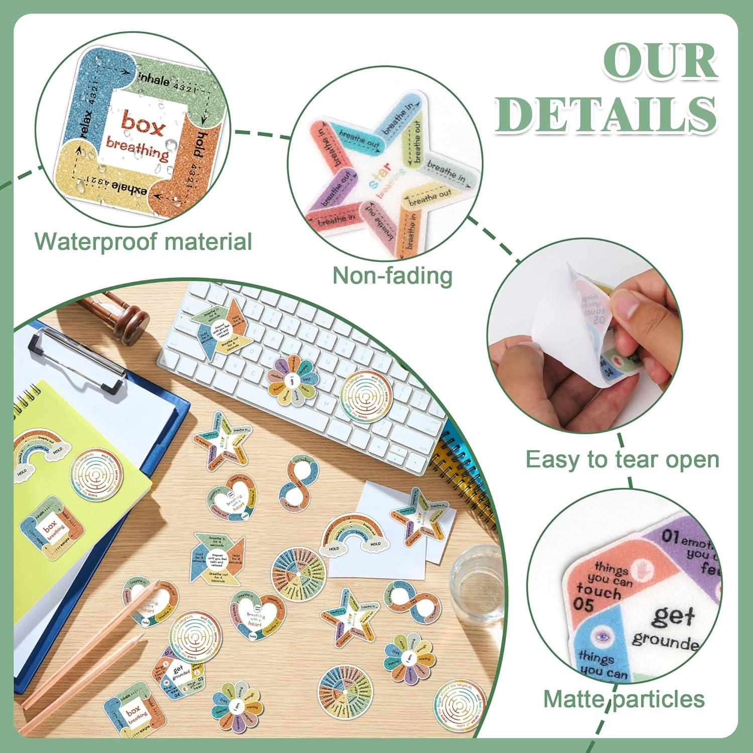 36 Stickers Calmantes Sondeng para Ansiedad - Texturizados Pastel